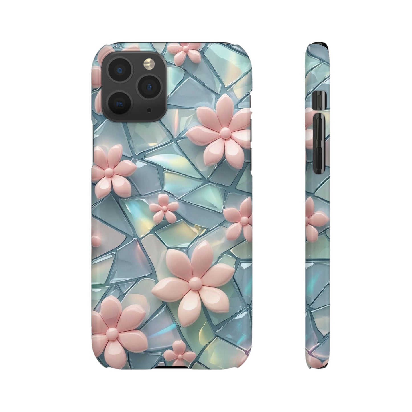 Snap Case Elegante Florale iPhone Handyhülle mit 3D-Effekt
