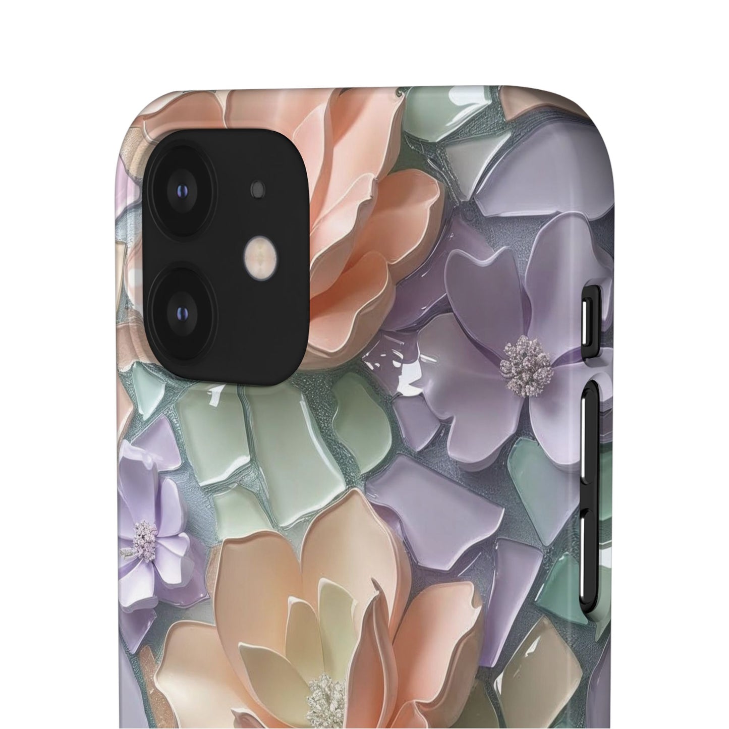 Snap Case Elegante Florale iPhone Handyhülle mit 3D-Effekt