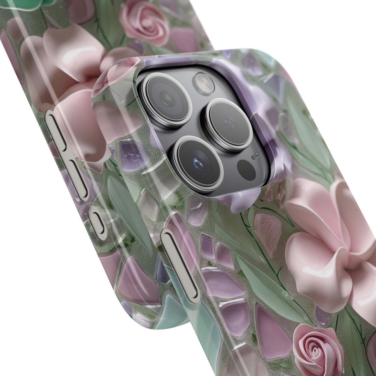 Snap Case Elegante Florale iPhone Handyhülle mit 3D-Effekt