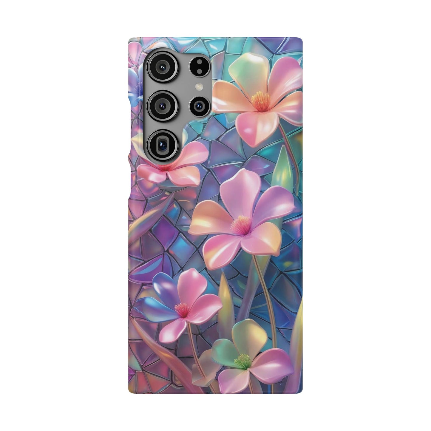 Snap Case Elegante Florale Samsung Handyhülle mit 3D-Effekt