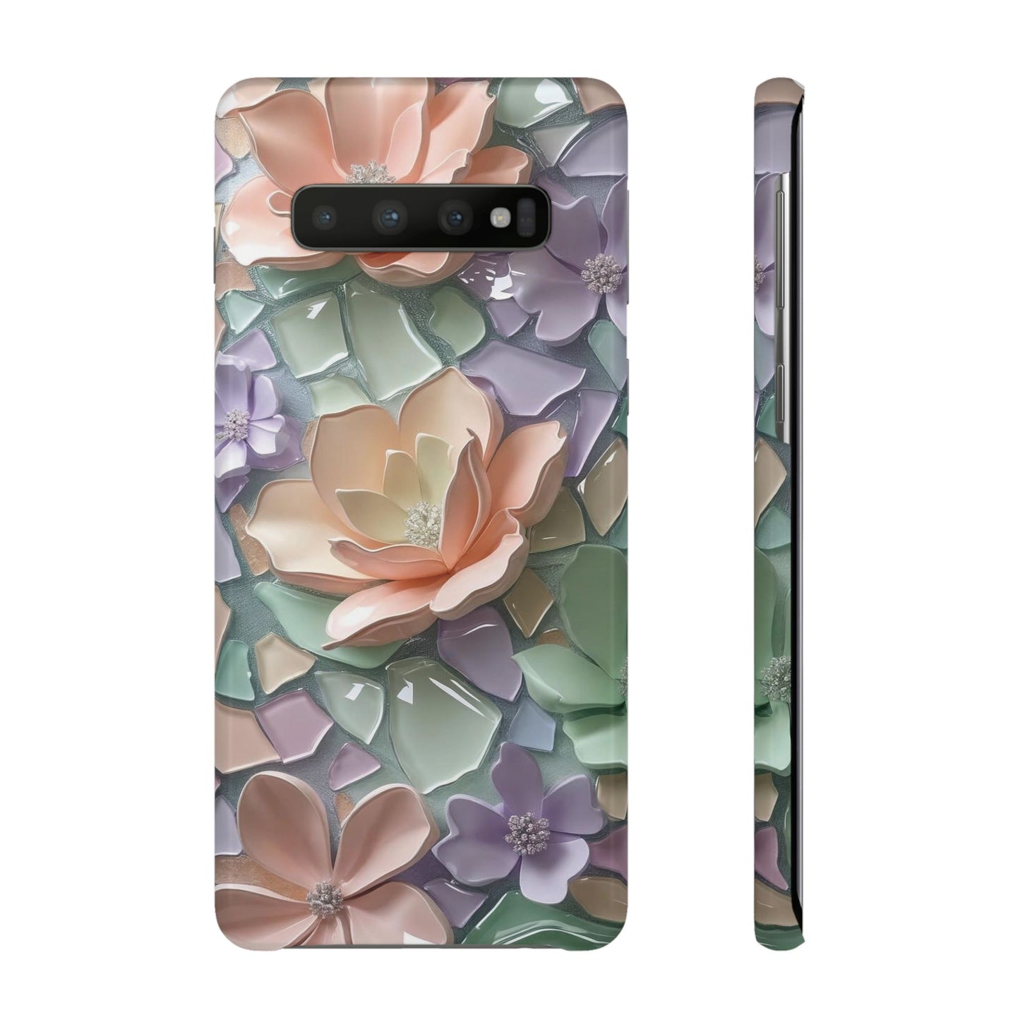 Snap Case Samsung Handyhülle mit 3D-Effekt, Blumenmuster