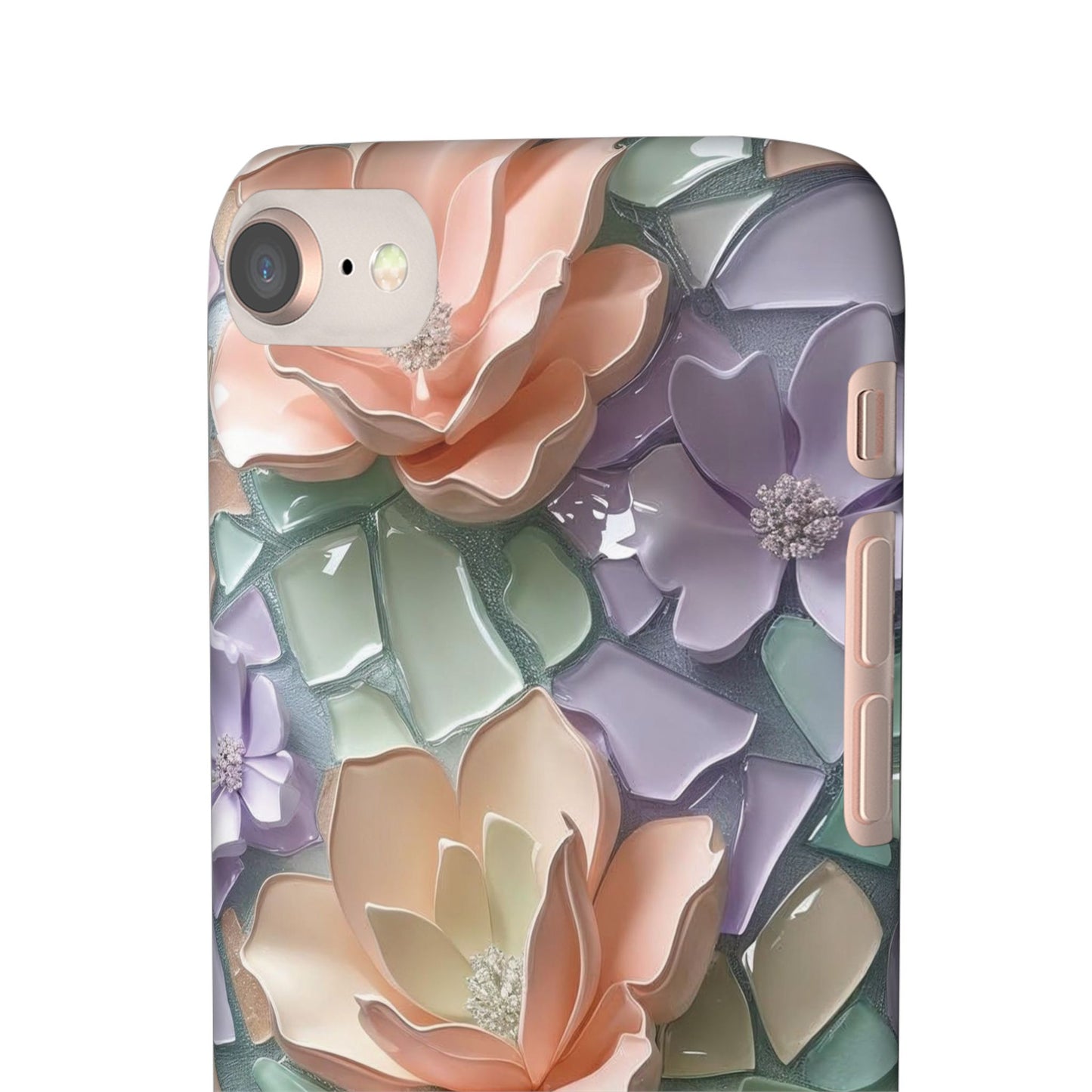 Snap Case Elegante Florale iPhone Handyhülle mit 3D-Effekt