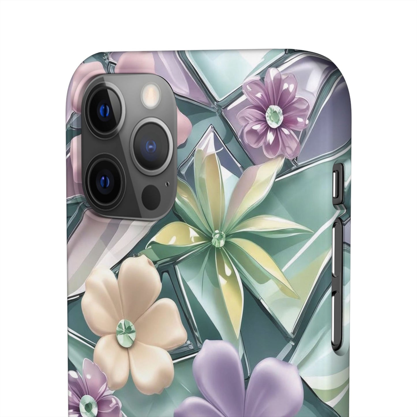 Snap Case Elegante Florale iPhone Handyhülle mit 3D-Effekt