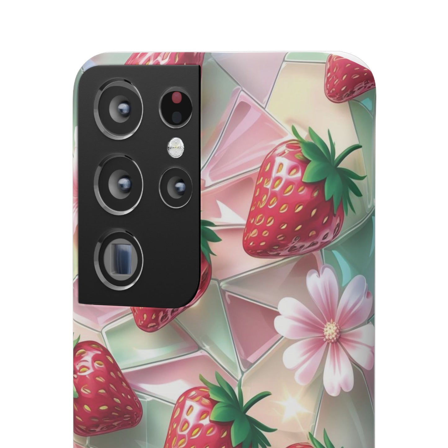 Snap Case Samsung Handyhülle - 3D Effekt Erdbeeren