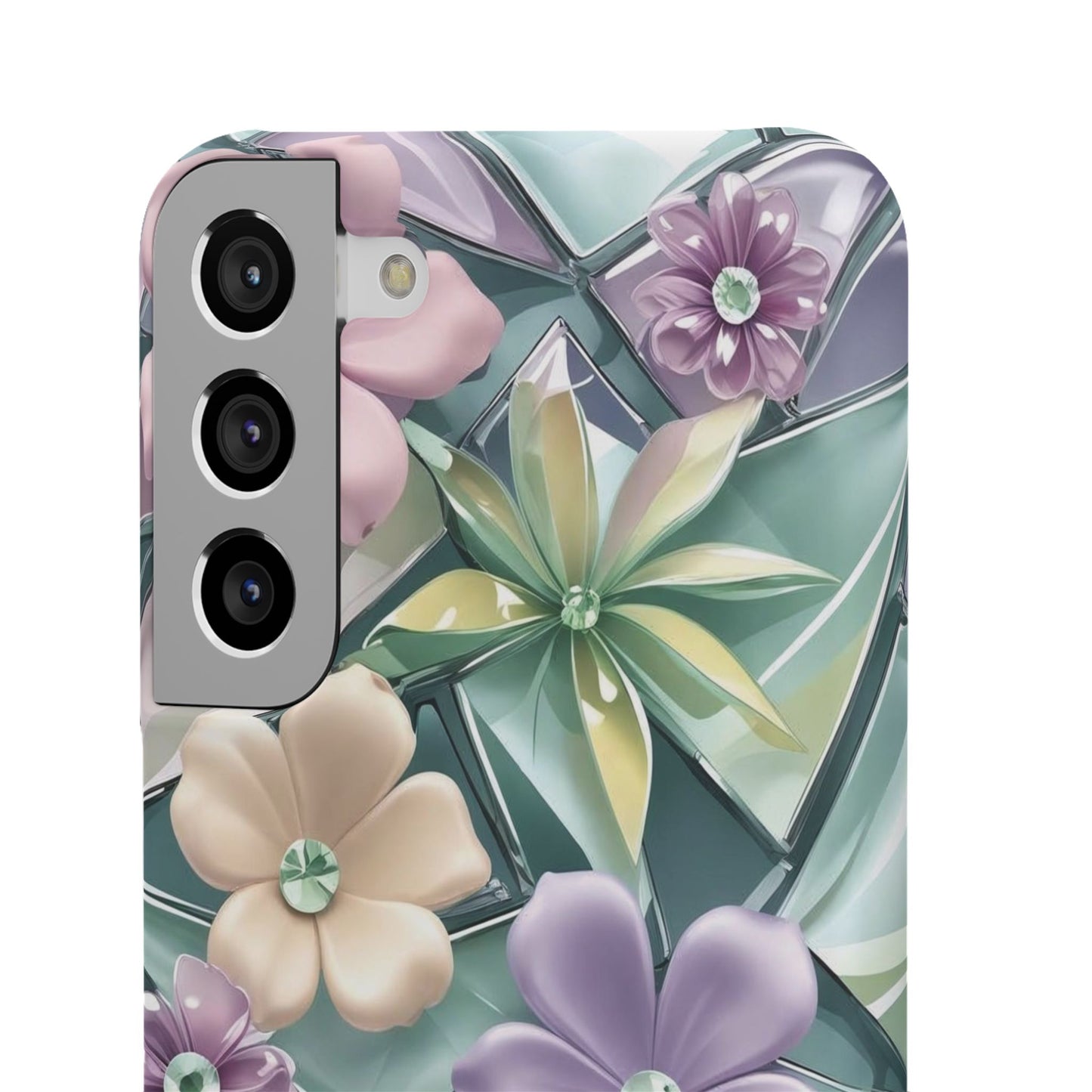 Snap Case Elegante Florale Samsung Handyhülle mit 3D-Effekt
