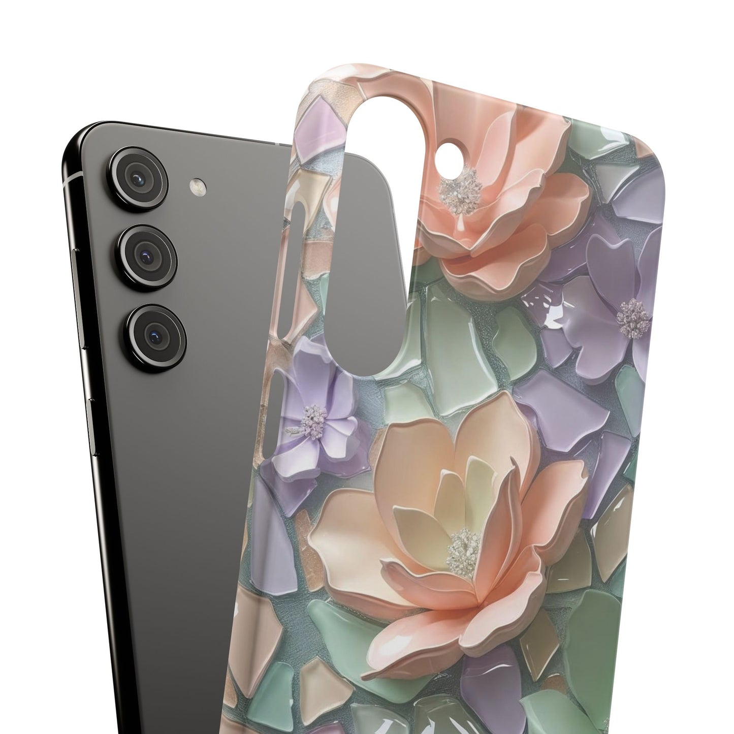 Snap Case Samsung Handyhülle mit 3D-Effekt, Blumenmuster
