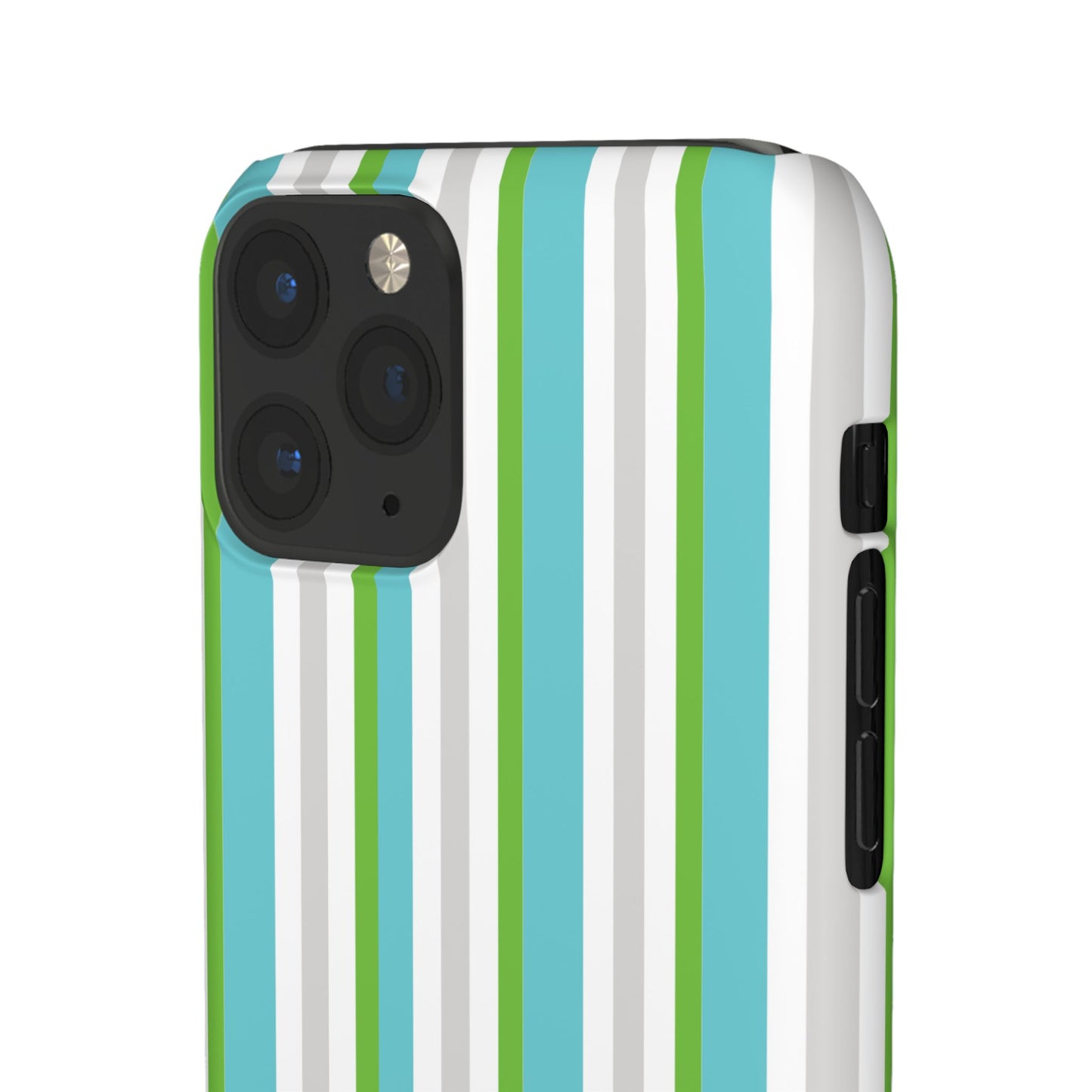 iPhone Snap Case - Modernes Abstraktes Design mit Grünen und Weißen Linien