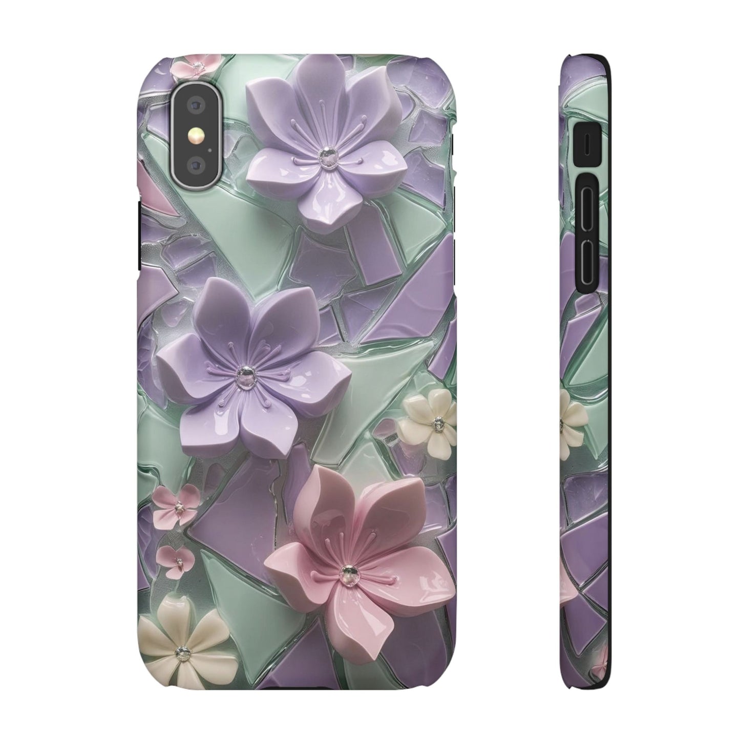 Snap Case Elegante Florale iPhone Handyhülle mit 3D-Effekt