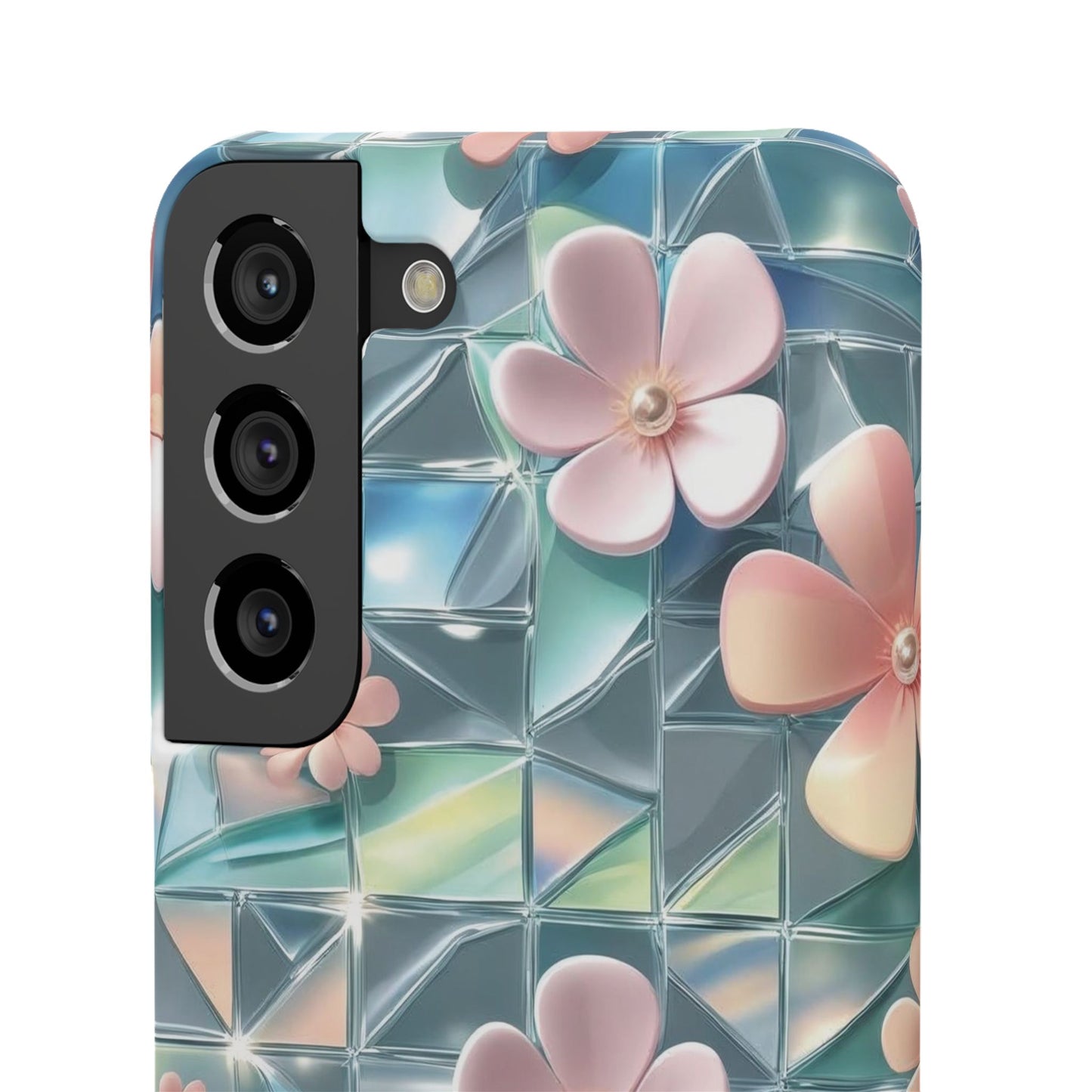 Snap Case Samsung Handyhülle mit 3D-Effekt und Blumenmuster