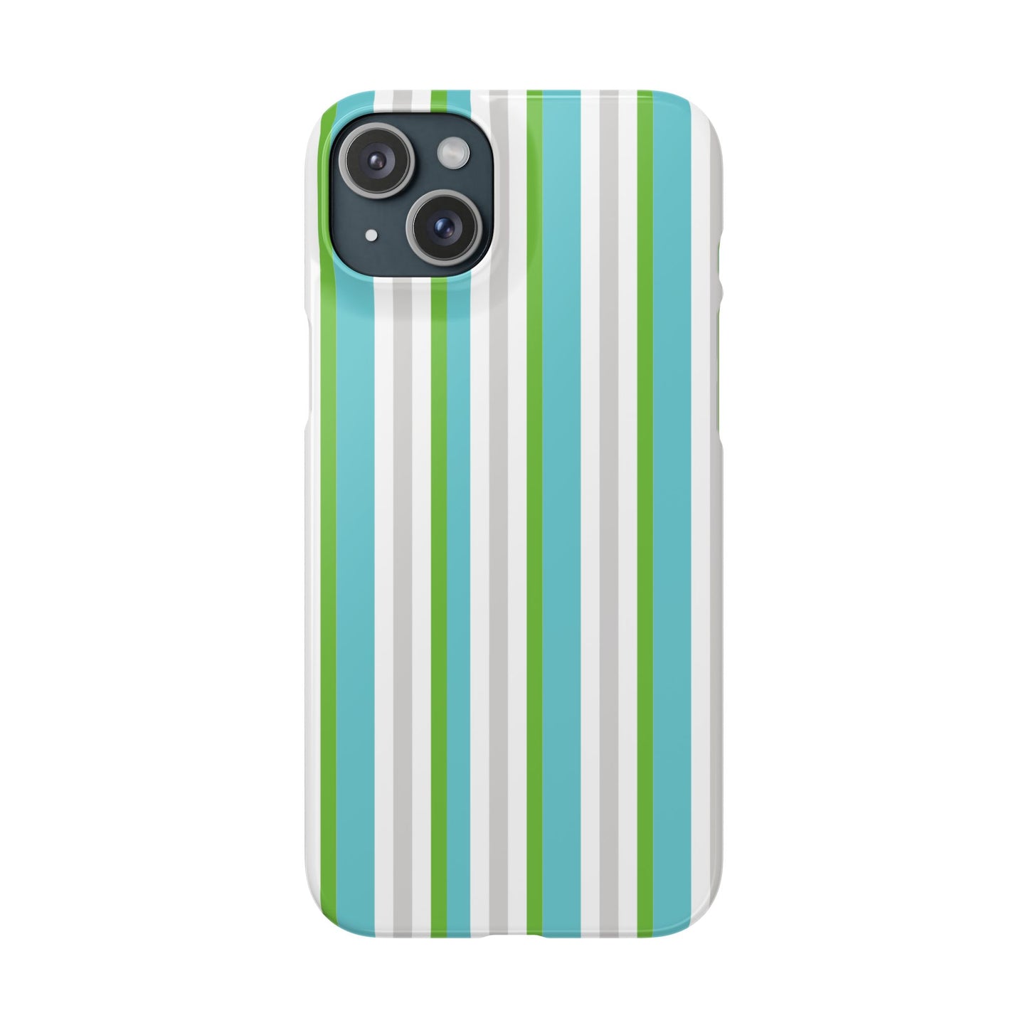 iPhone Snap Case - Modernes Abstraktes Design mit Grünen und Weißen Linien
