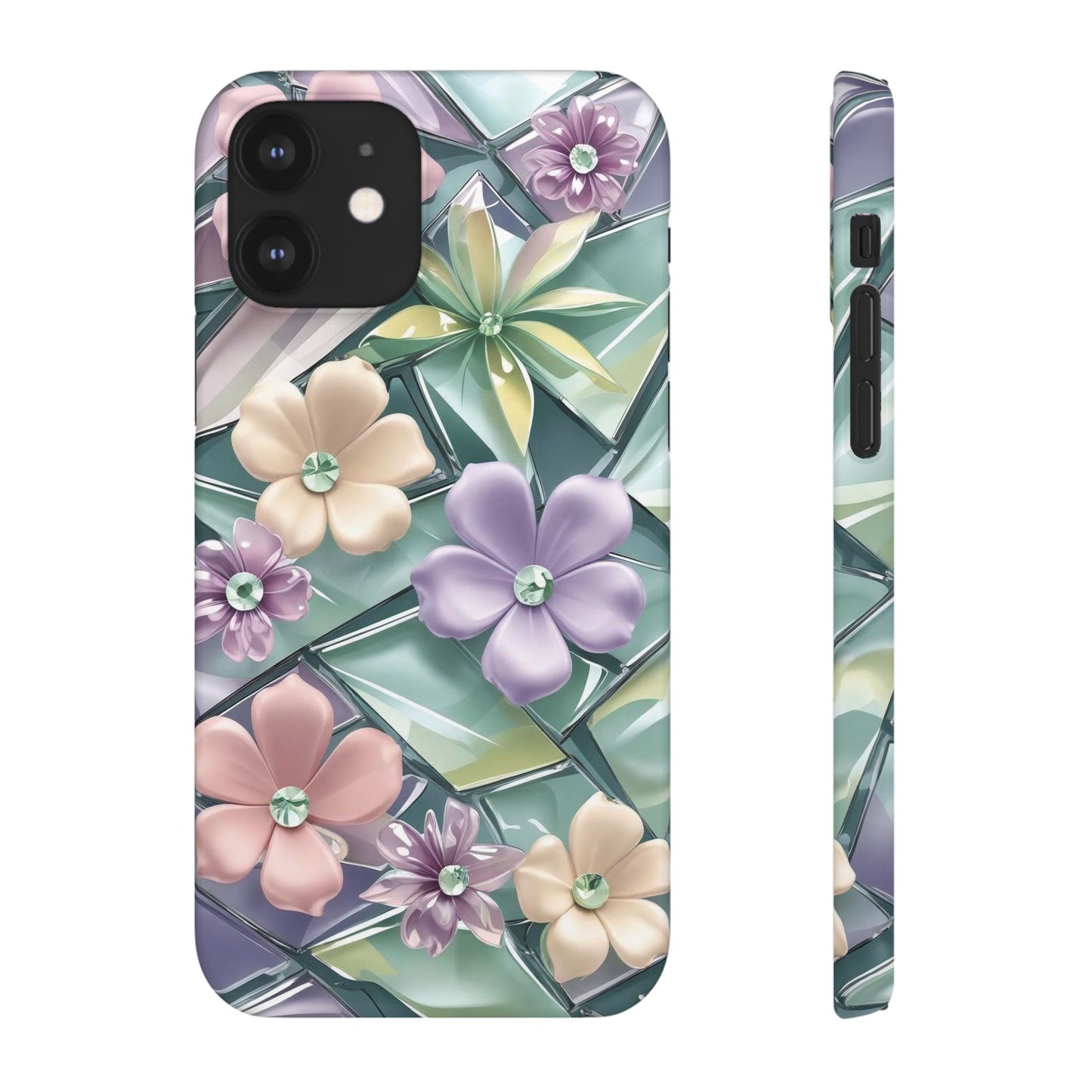 Snap Case Elegante Florale iPhone Handyhülle mit 3D-Effekt
