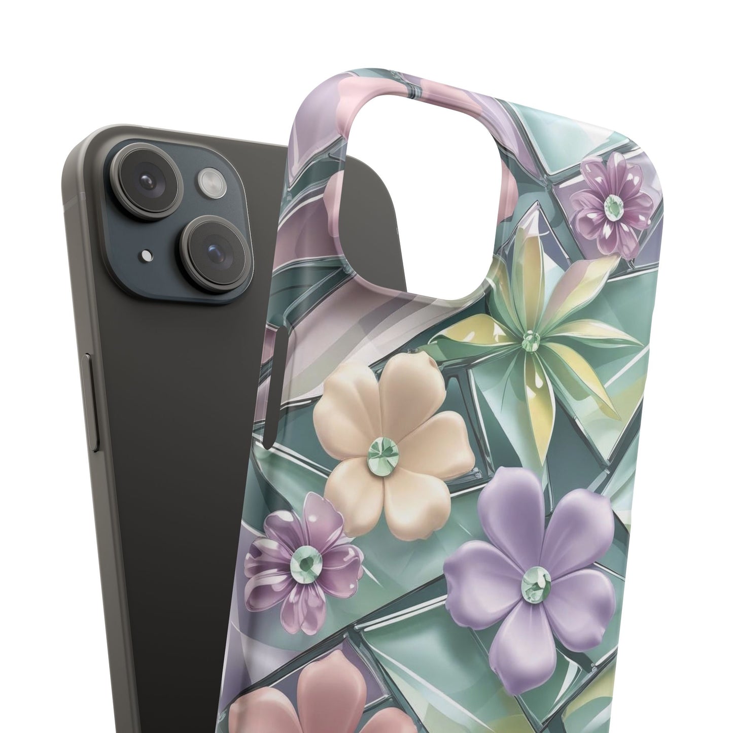 Snap Case Elegante Florale iPhone Handyhülle mit 3D-Effekt