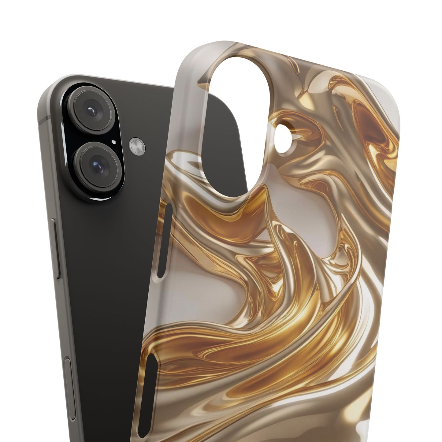 Snap Case iPhone Handyhülle – Gold Dynamic Liquid 3D Effekt
