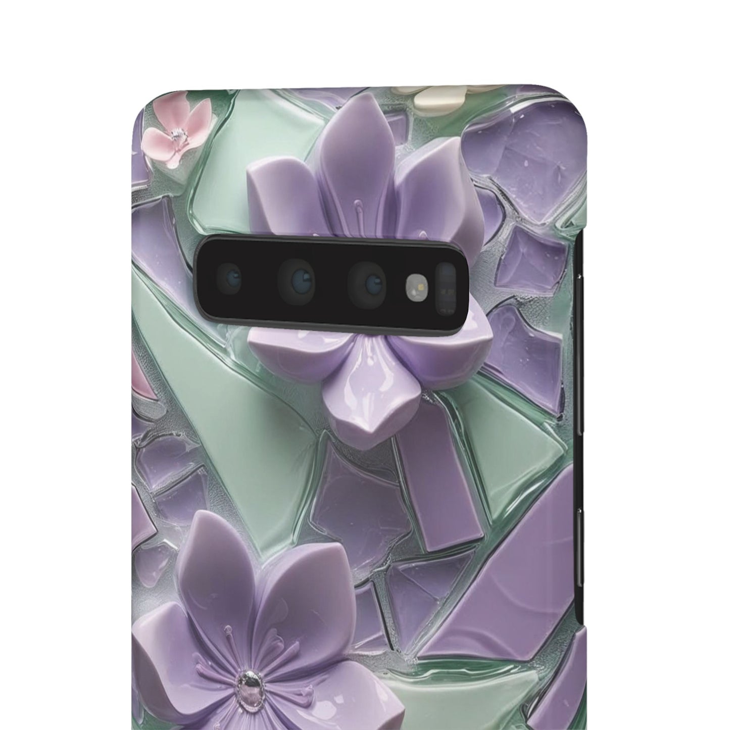 Snap Case Elegante Florale Samsung Handyhülle mit 3D-Effekt