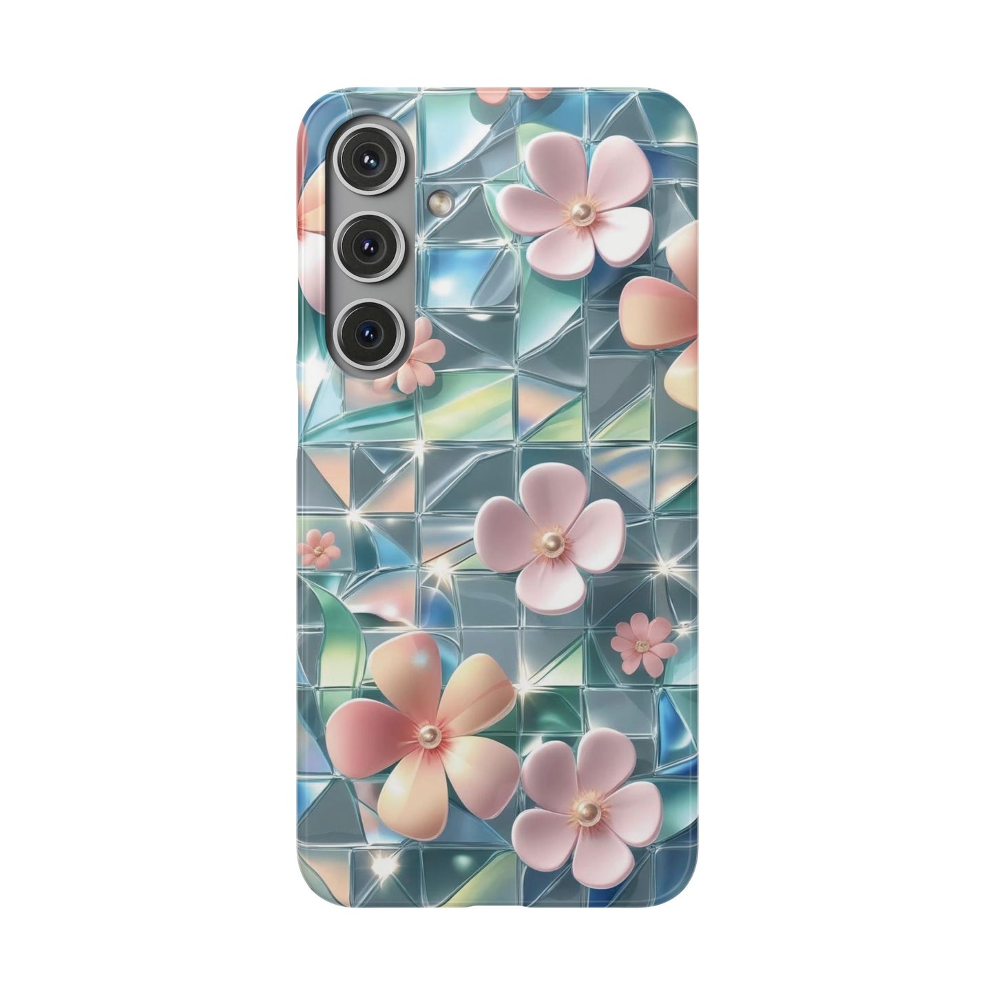 Snap Case Samsung Handyhülle mit 3D-Effekt und Blumenmuster