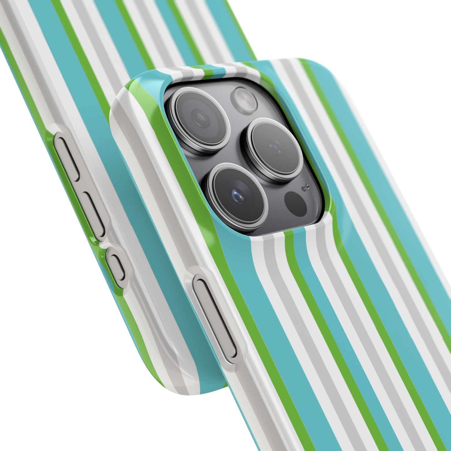 iPhone Snap Case - Modernes Abstraktes Design mit Grünen und Weißen Linien