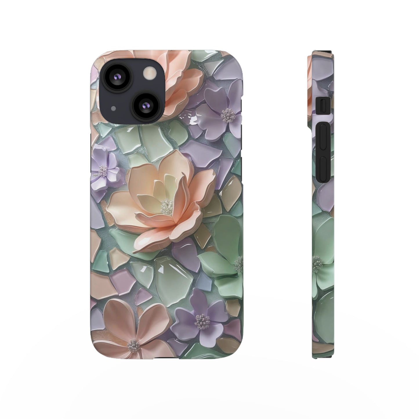Snap Case Elegante Florale iPhone Handyhülle mit 3D-Effekt