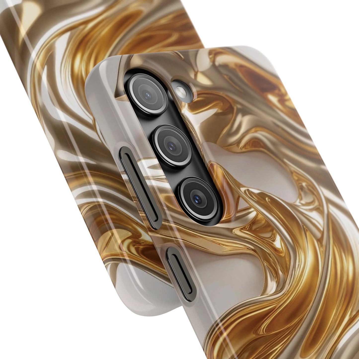 Snap Case Samsung Handyhülle – Gold Dynamic Liquid 3D Effekt
