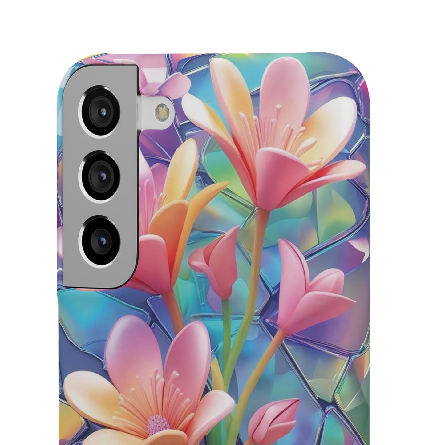 Snap Case Elegante Florale Samsung Handyhülle mit 3D-Effekt