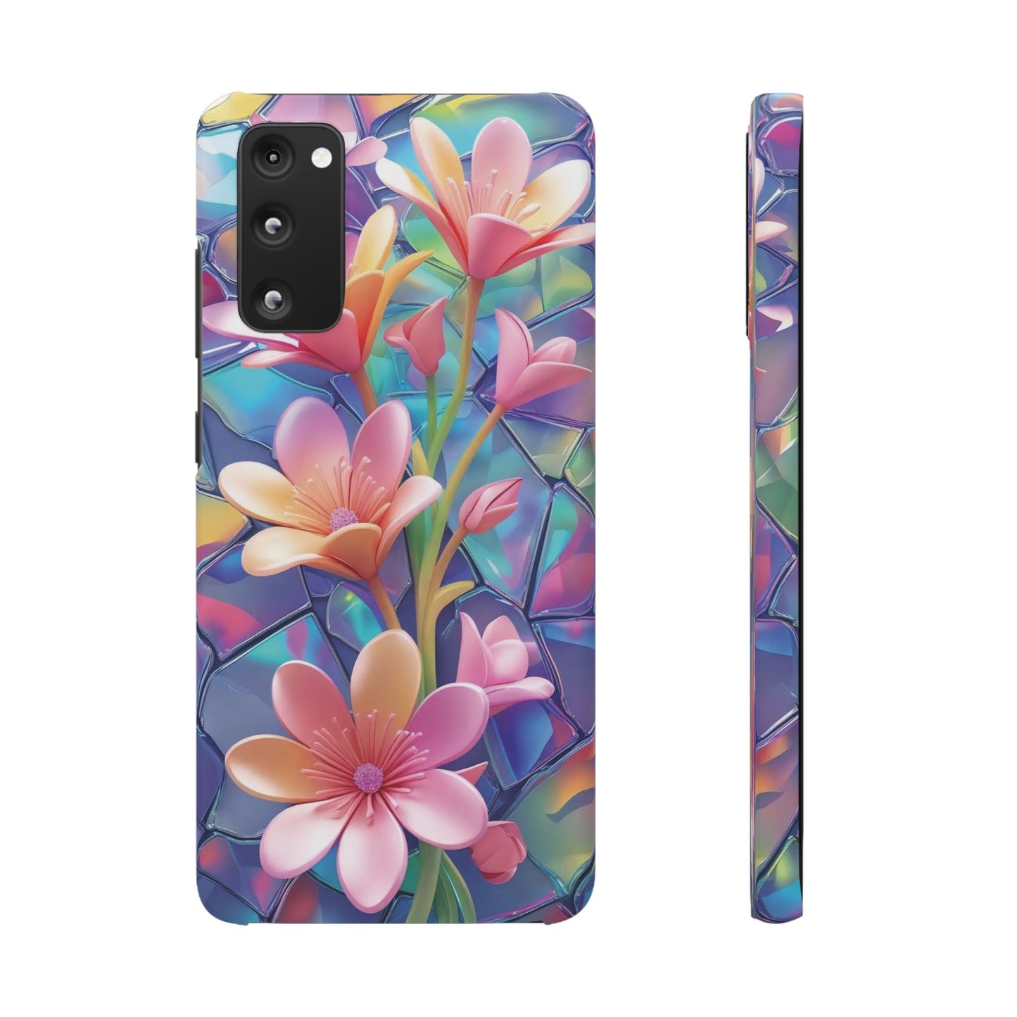 Snap Case Elegante Florale Samsung Handyhülle mit 3D-Effekt