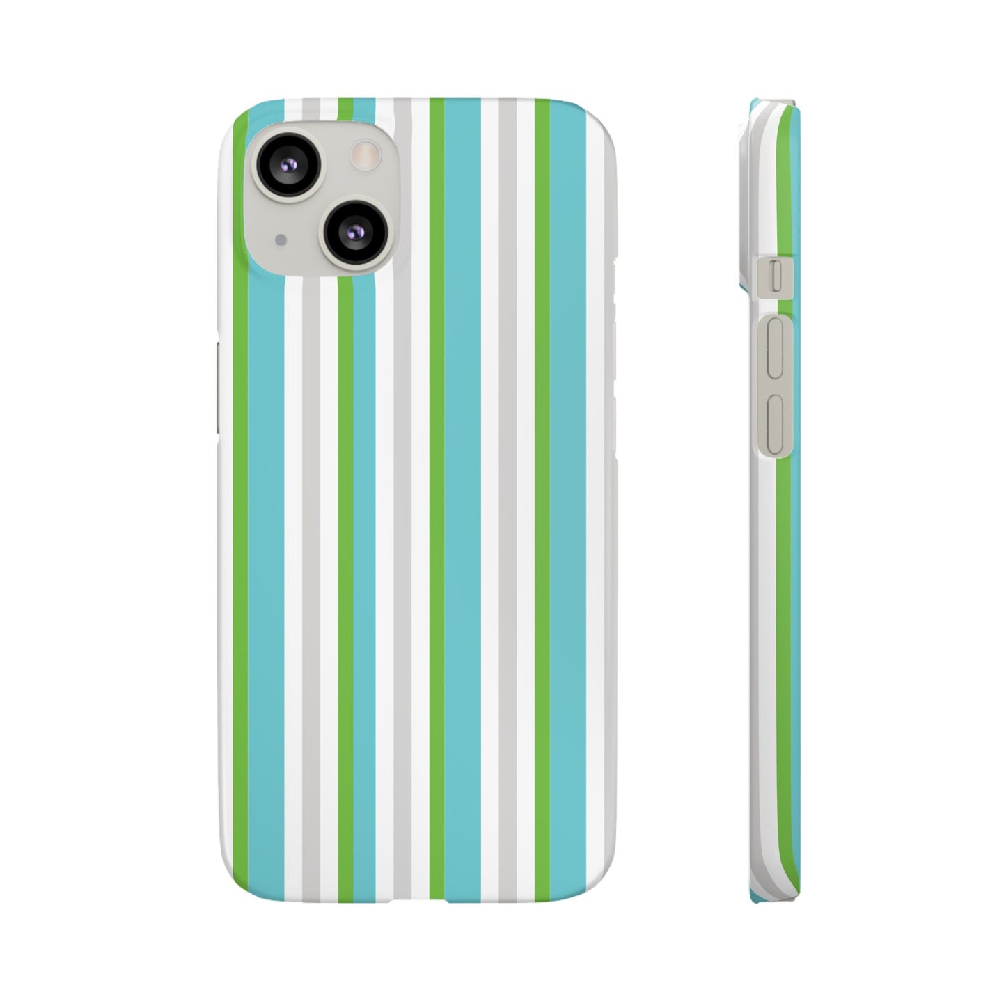 iPhone Snap Case - Modernes Abstraktes Design mit Grünen und Weißen Linien