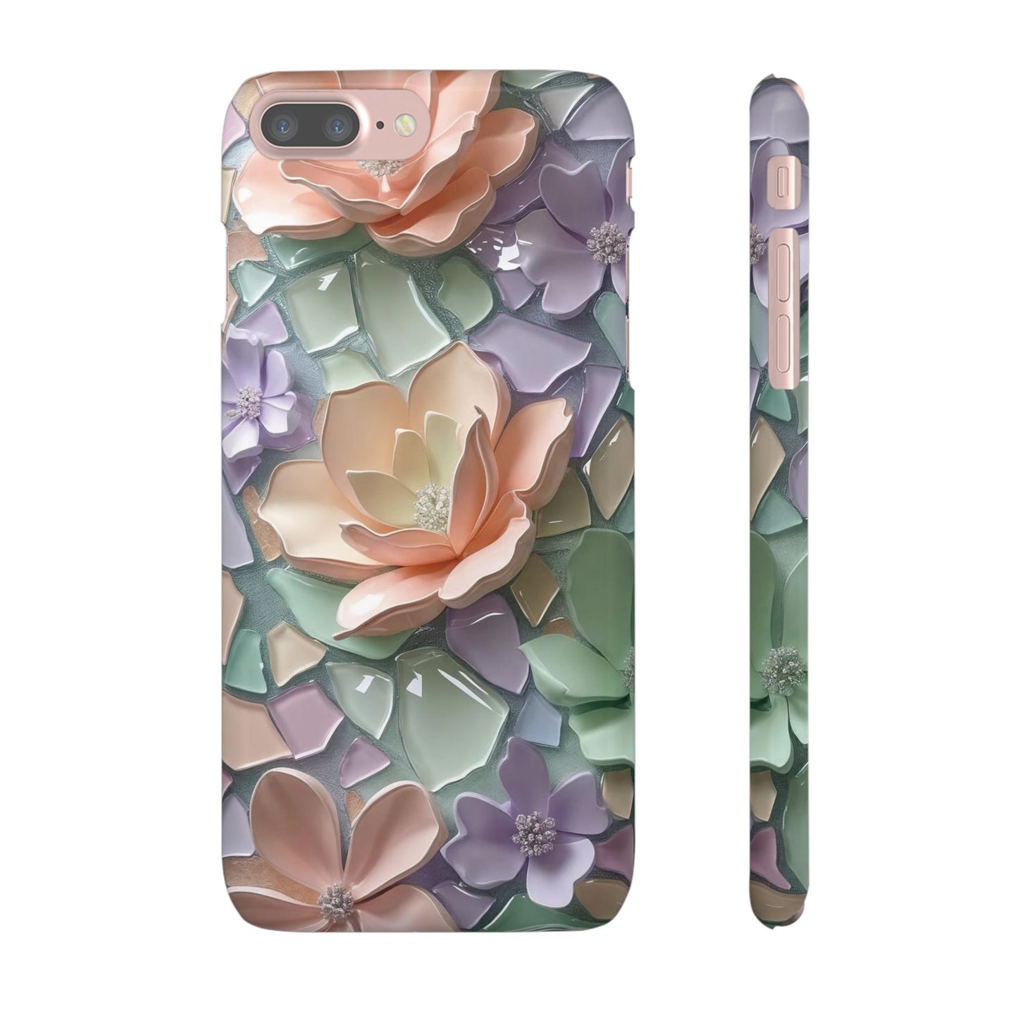 Snap Case Elegante Florale iPhone Handyhülle mit 3D-Effekt