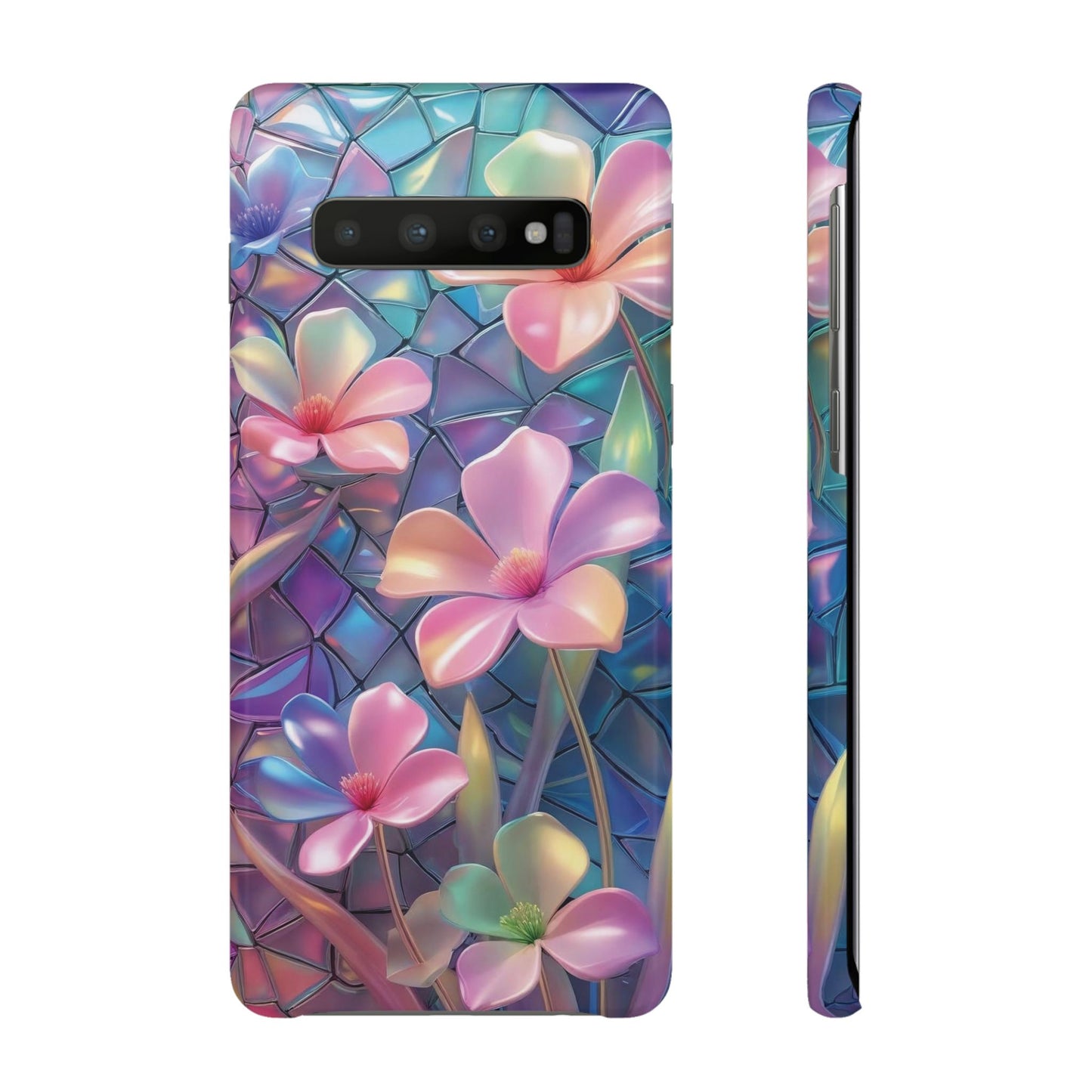 Snap Case Elegante Florale Samsung Handyhülle mit 3D-Effekt