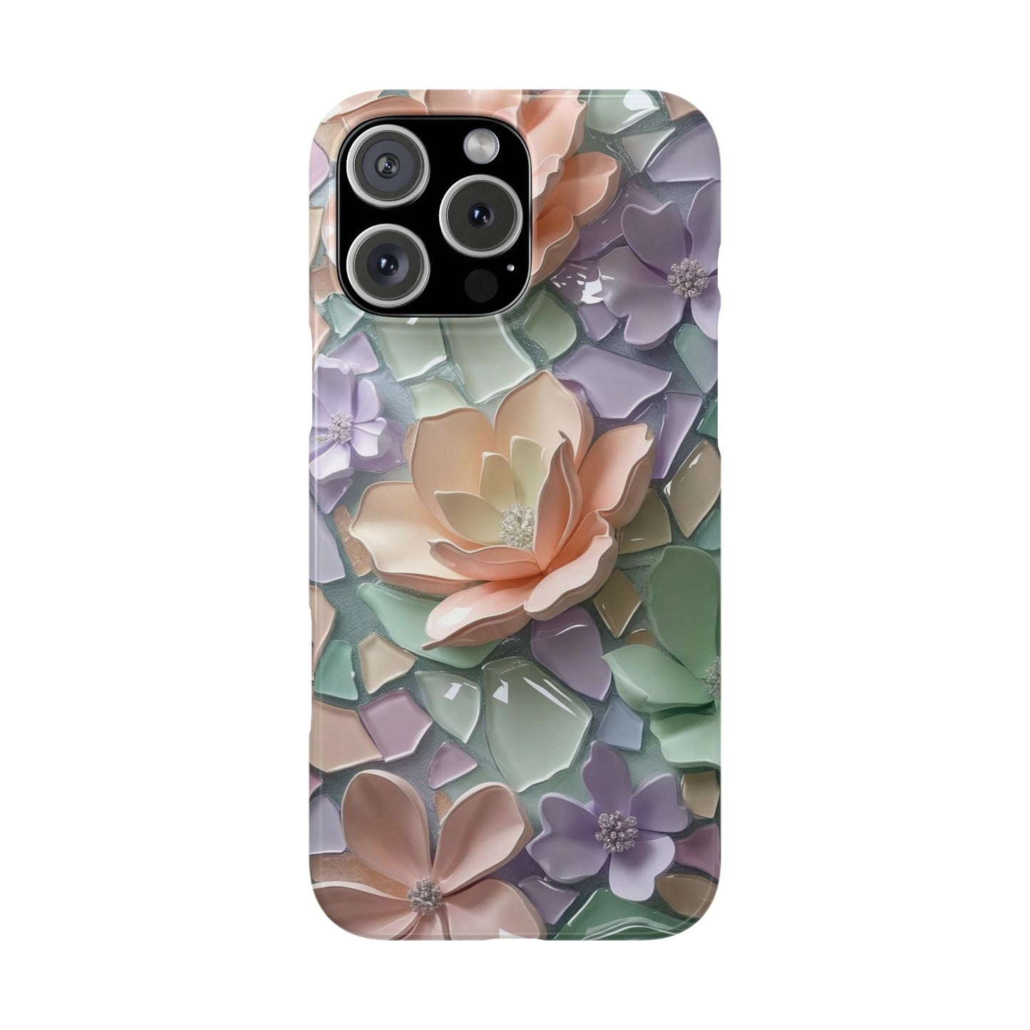 Snap Case Elegante Florale iPhone Handyhülle mit 3D-Effekt