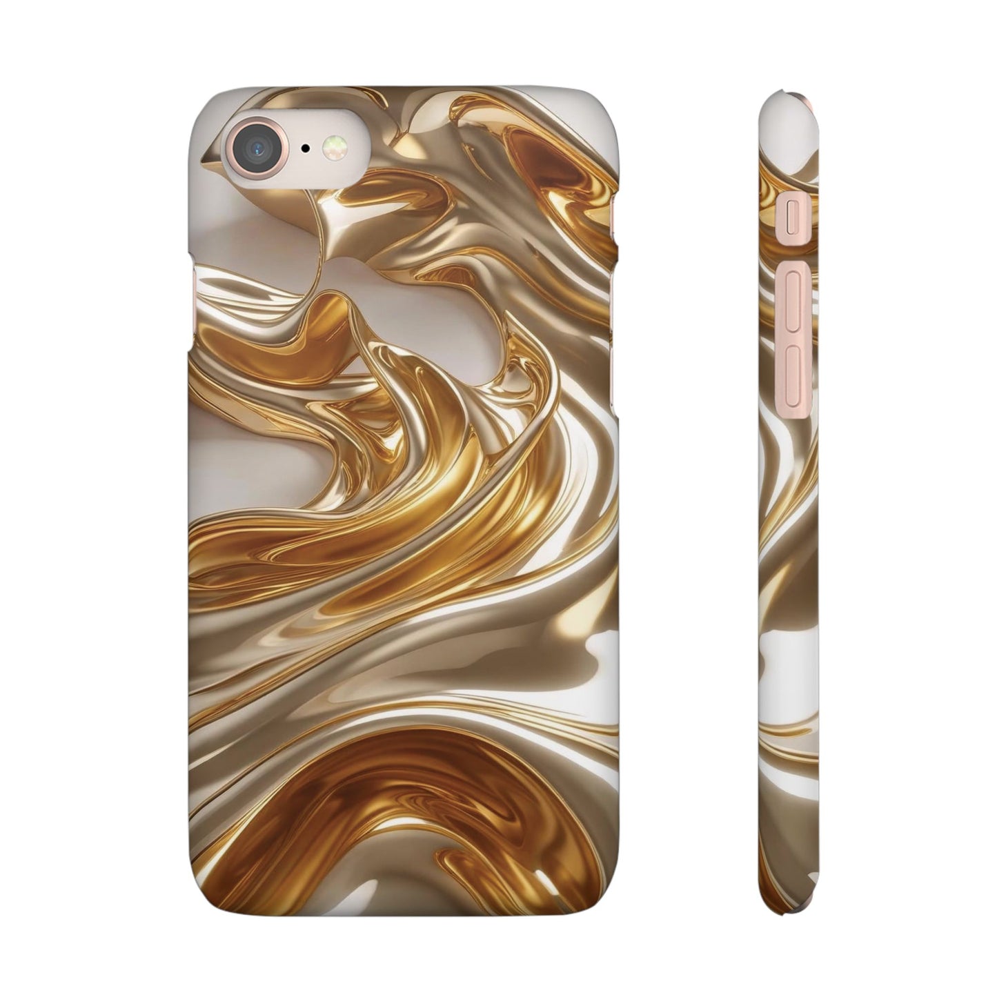Snap Case iPhone Handyhülle – Gold Dynamic Liquid 3D Effekt