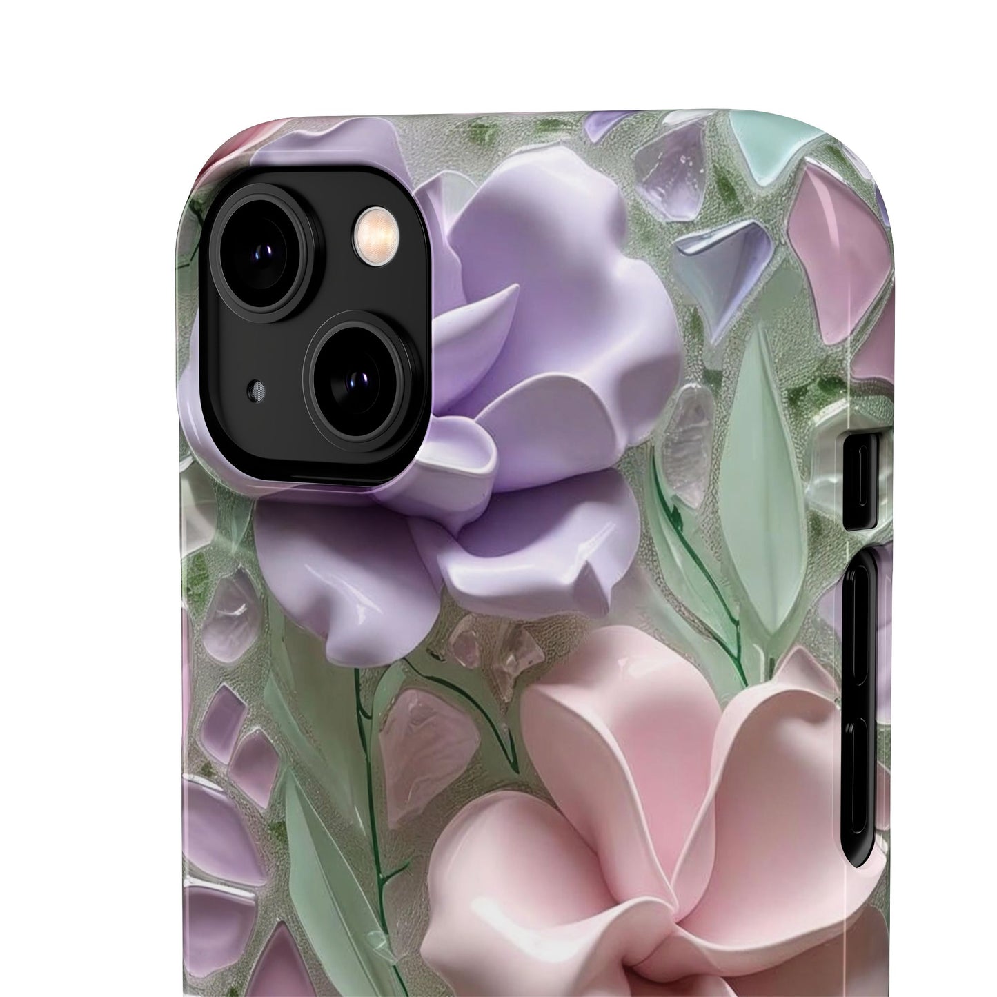 Snap Case Elegante Florale iPhone Handyhülle mit 3D-Effekt