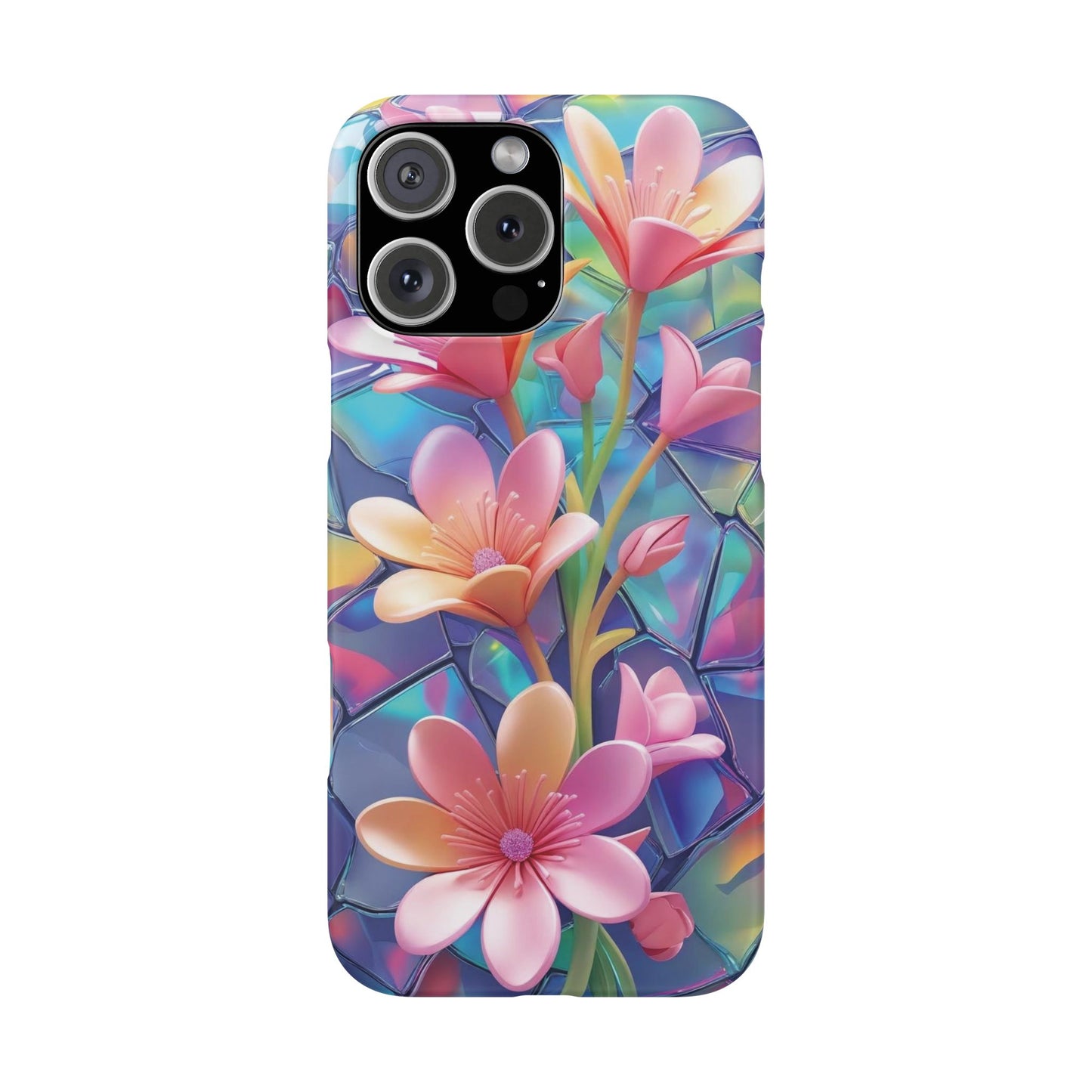 Snap Case Elegante Florale iPhone Handyhülle mit 3D-Effekt