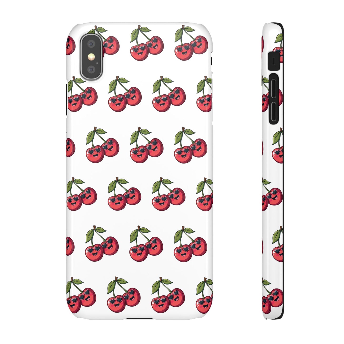 iPhone Snap Case Handyhülle Happy Cherry Design