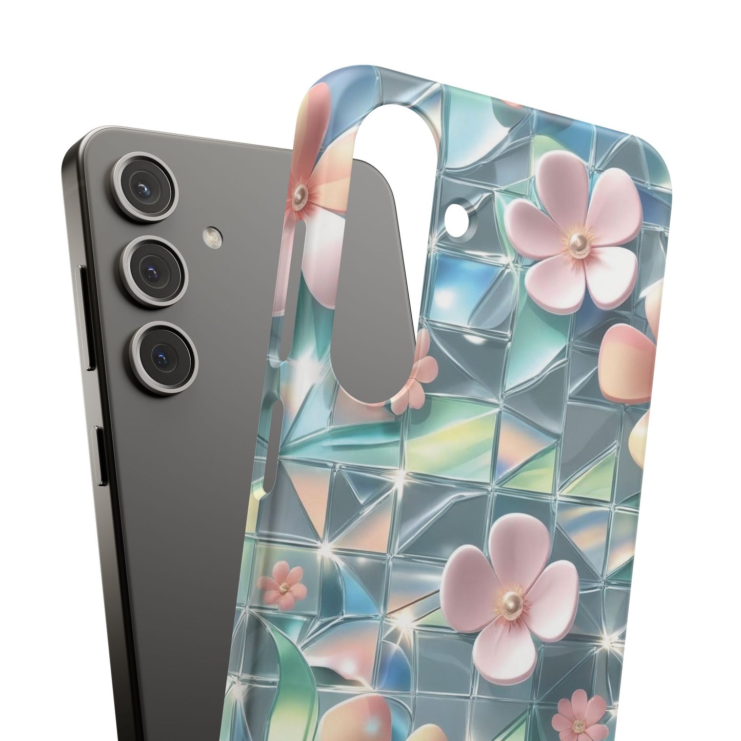 Snap Case Samsung Handyhülle mit 3D-Effekt und Blumenmuster