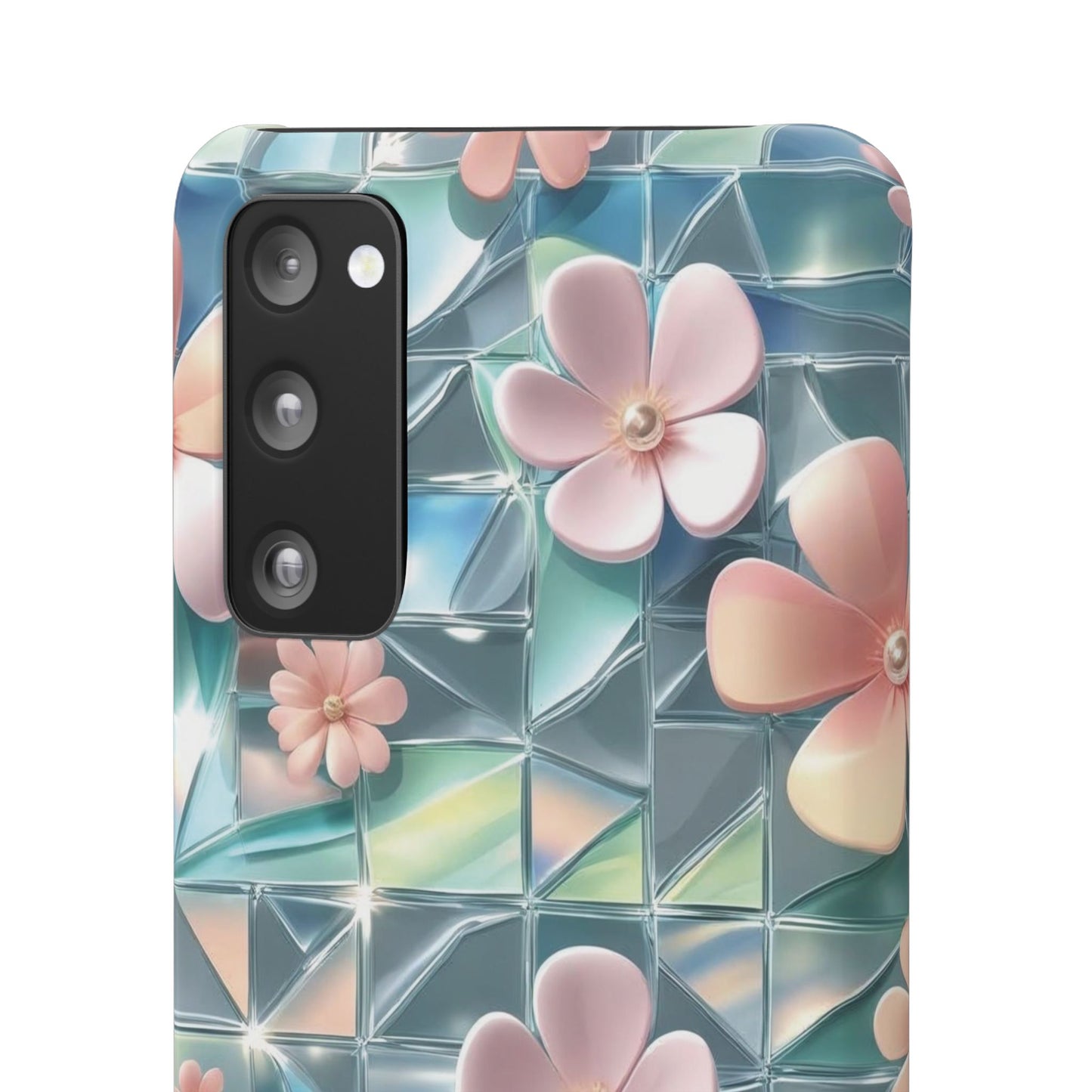 Snap Case Samsung Handyhülle mit 3D-Effekt und Blumenmuster