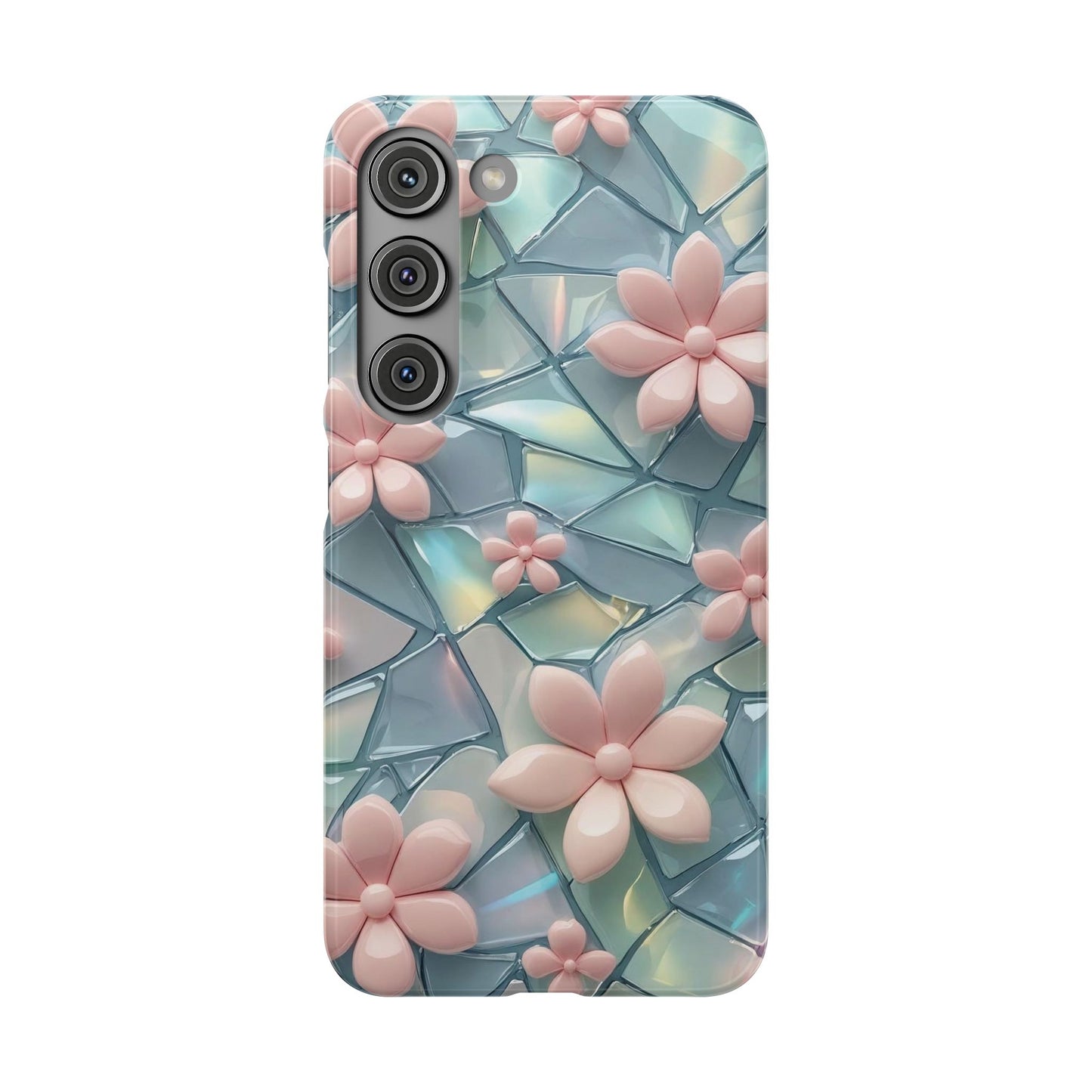 Snap Case Samsung Handyhülle mit 3D-Effekt und Blumenmuster