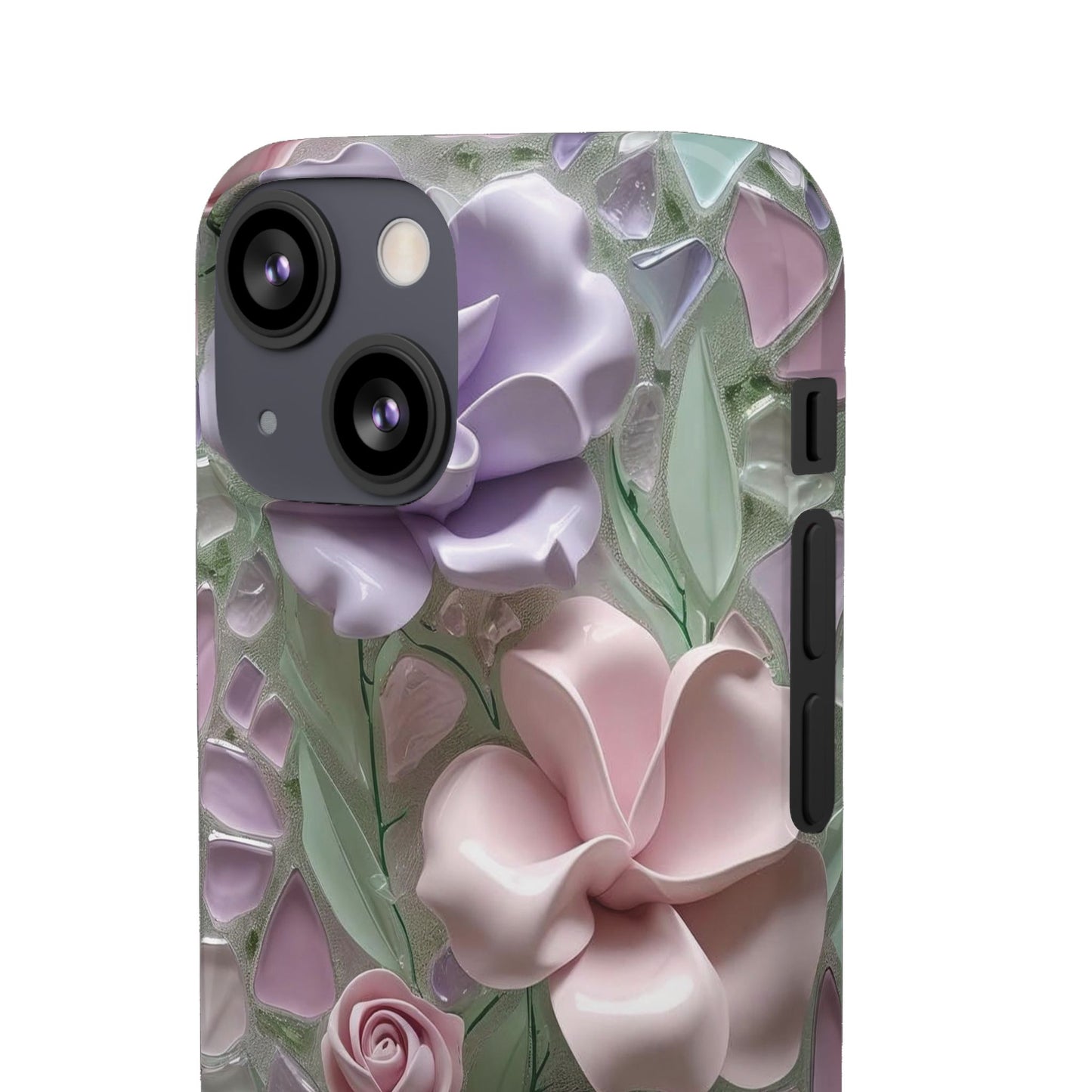 Snap Case Elegante Florale iPhone Handyhülle mit 3D-Effekt