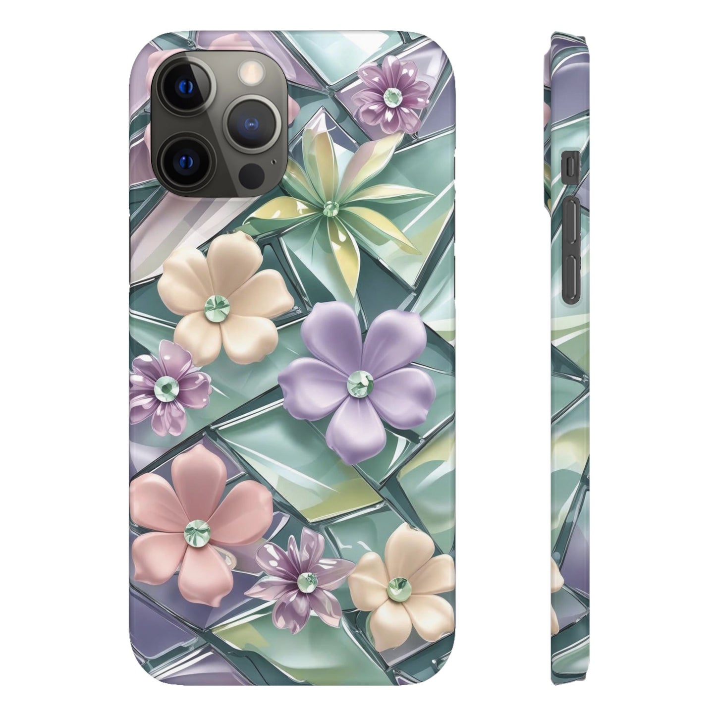 Snap Case Elegante Florale iPhone Handyhülle mit 3D-Effekt