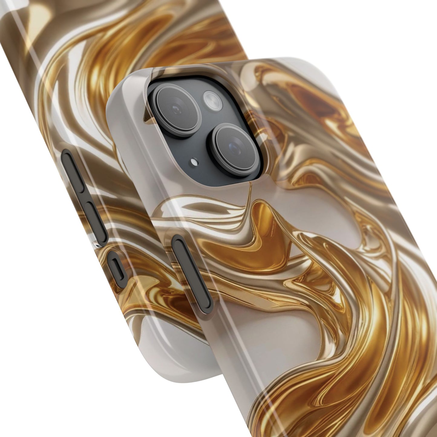 Snap Case iPhone Handyhülle – Gold Dynamic Liquid 3D Effekt