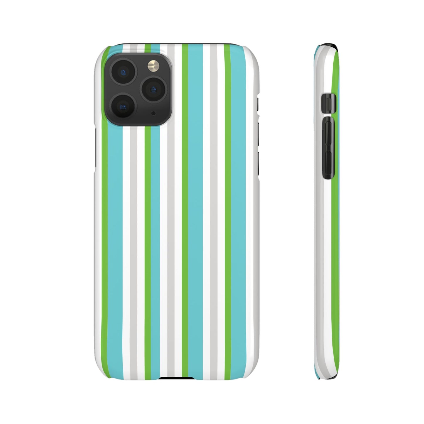 iPhone Snap Case - Modernes Abstraktes Design mit Grünen und Weißen Linien
