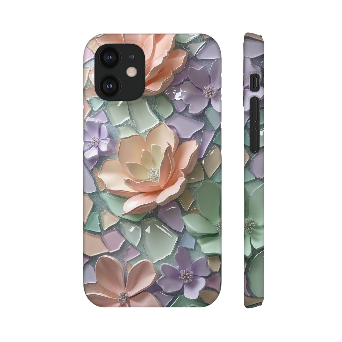 Snap Case Elegante Florale iPhone Handyhülle mit 3D-Effekt