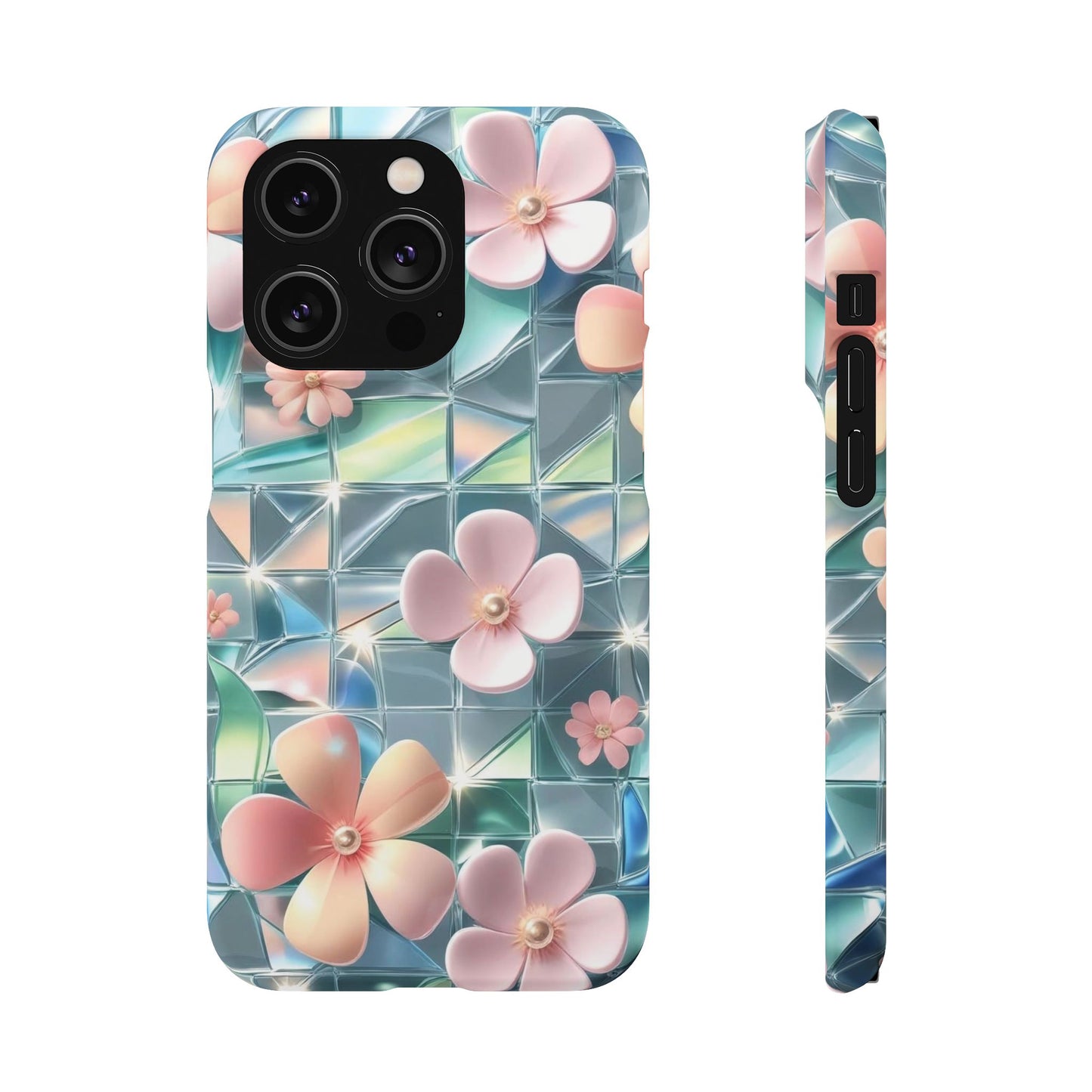 Snap Case iPhone Handyhülle mit 3D-Effekt Blumenmuster
