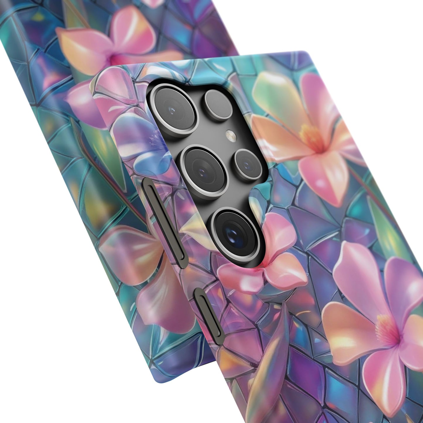 Snap Case Elegante Florale Samsung Handyhülle mit 3D-Effekt