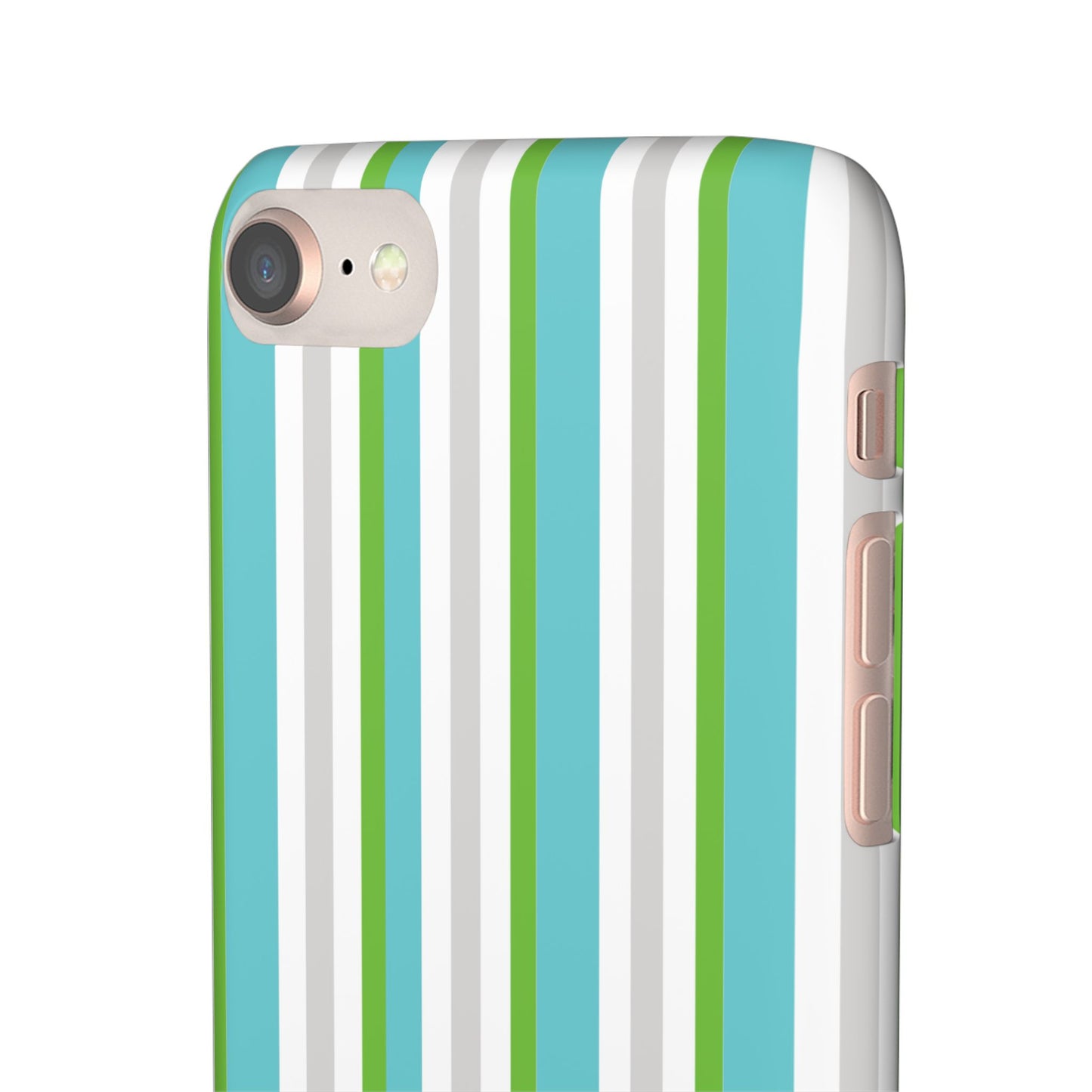 iPhone Snap Case - Modernes Abstraktes Design mit Grünen und Weißen Linien