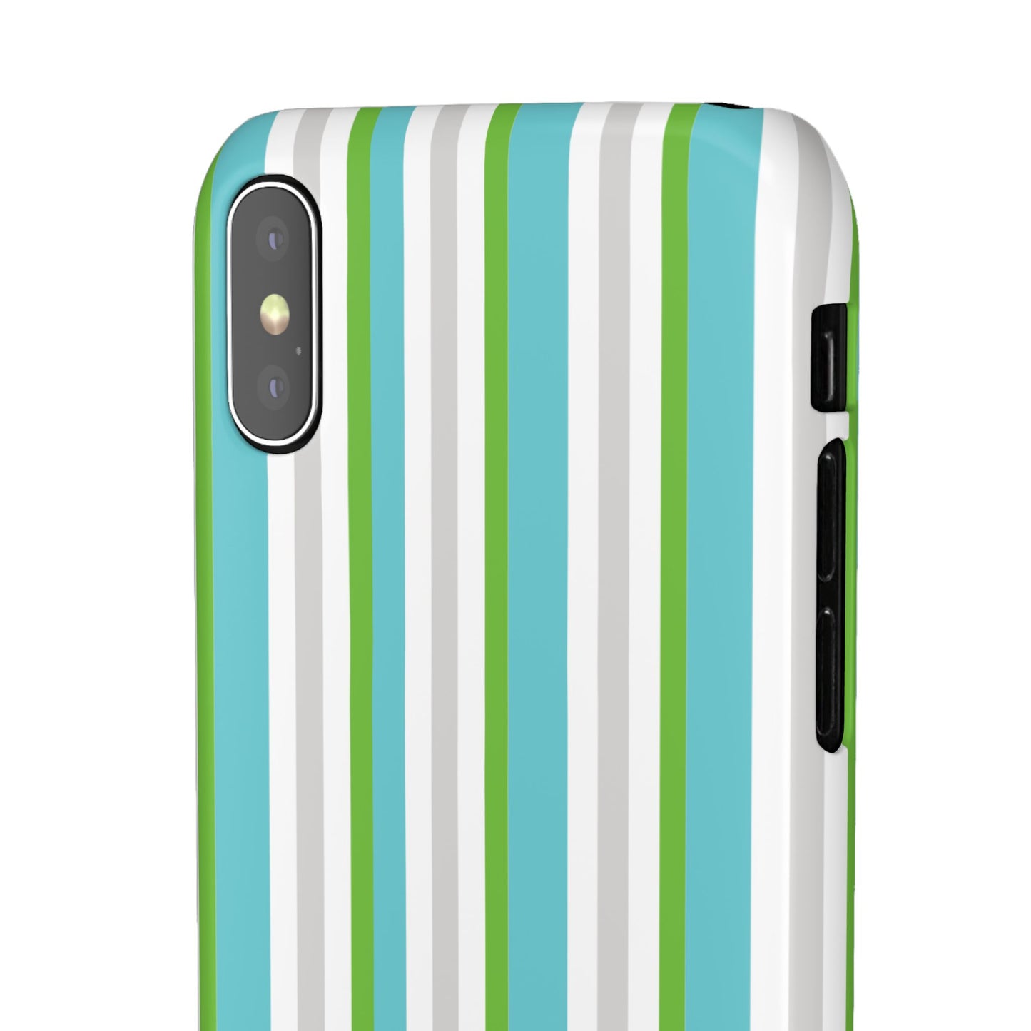 iPhone Snap Case - Modernes Abstraktes Design mit Grünen und Weißen Linien