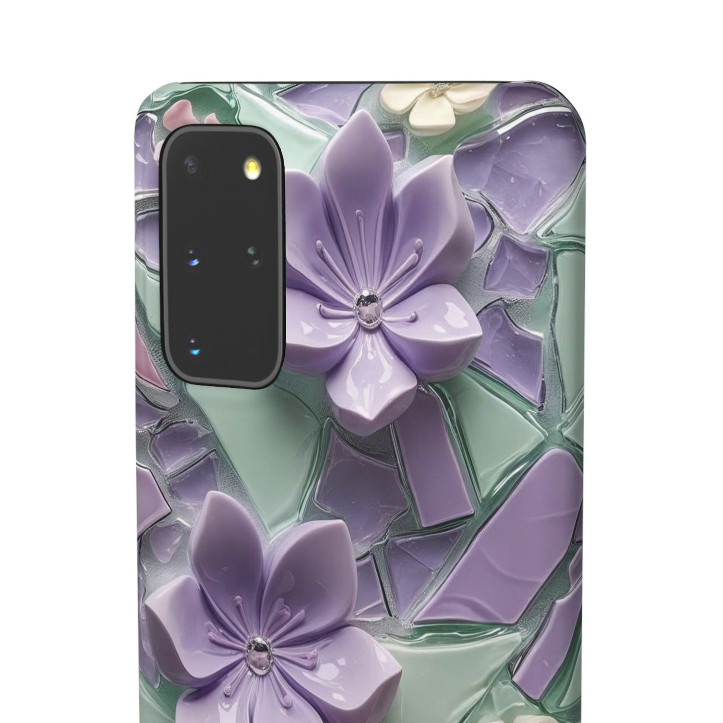 Snap Case Elegante Florale Samsung Handyhülle mit 3D-Effekt