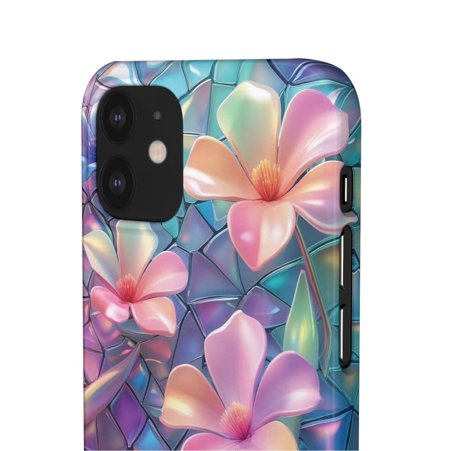 Snap Case Elegante Florale iPhone Handyhülle mit 3D-Effekt
