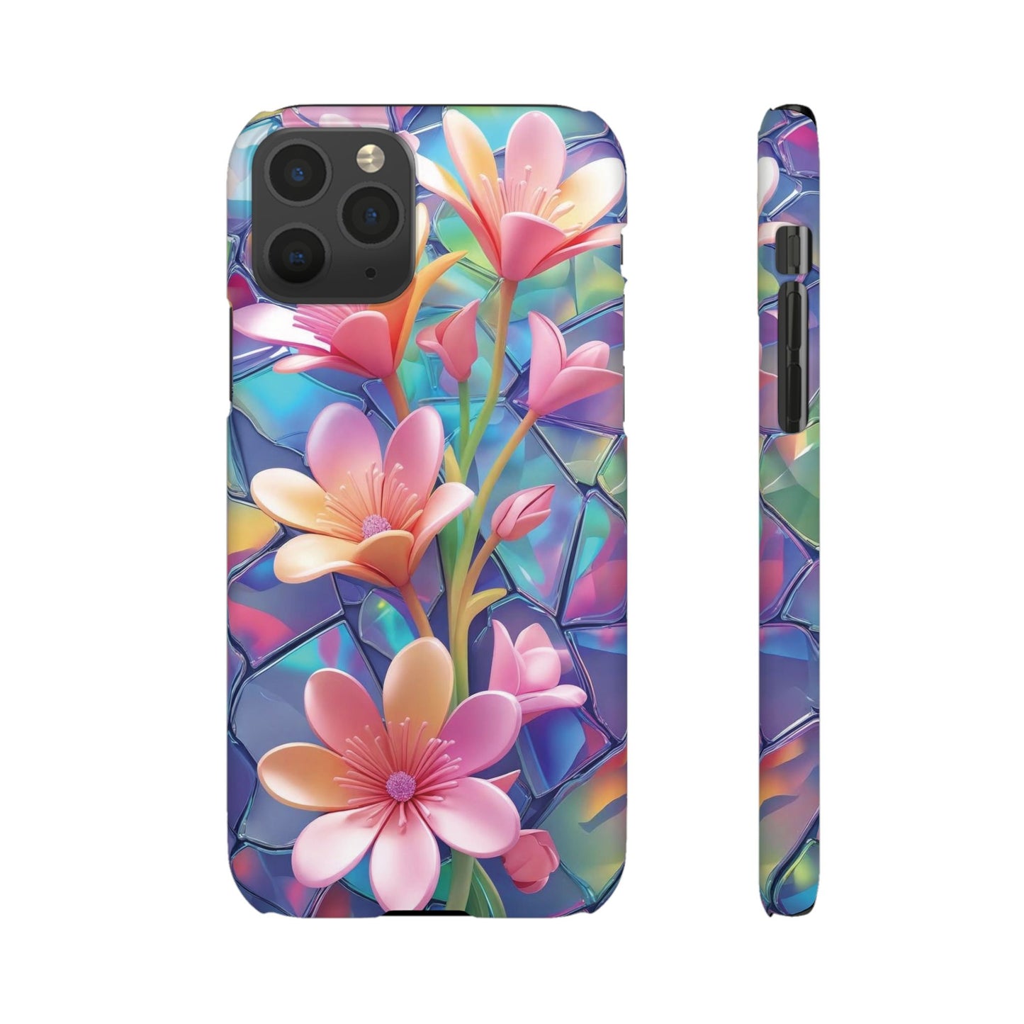 Snap Case Elegante Florale iPhone Handyhülle mit 3D-Effekt