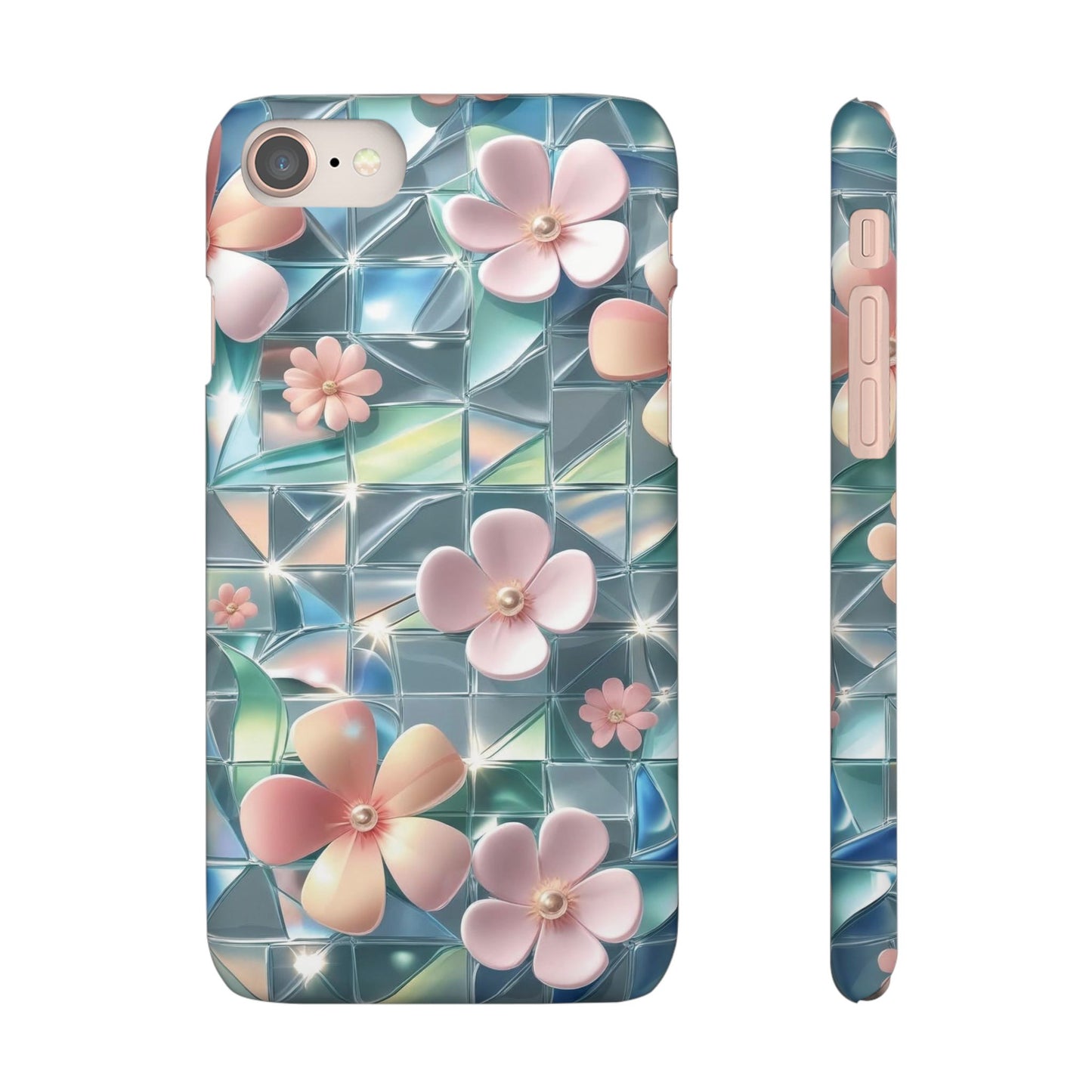 Snap Case iPhone Handyhülle mit 3D-Effekt Blumenmuster