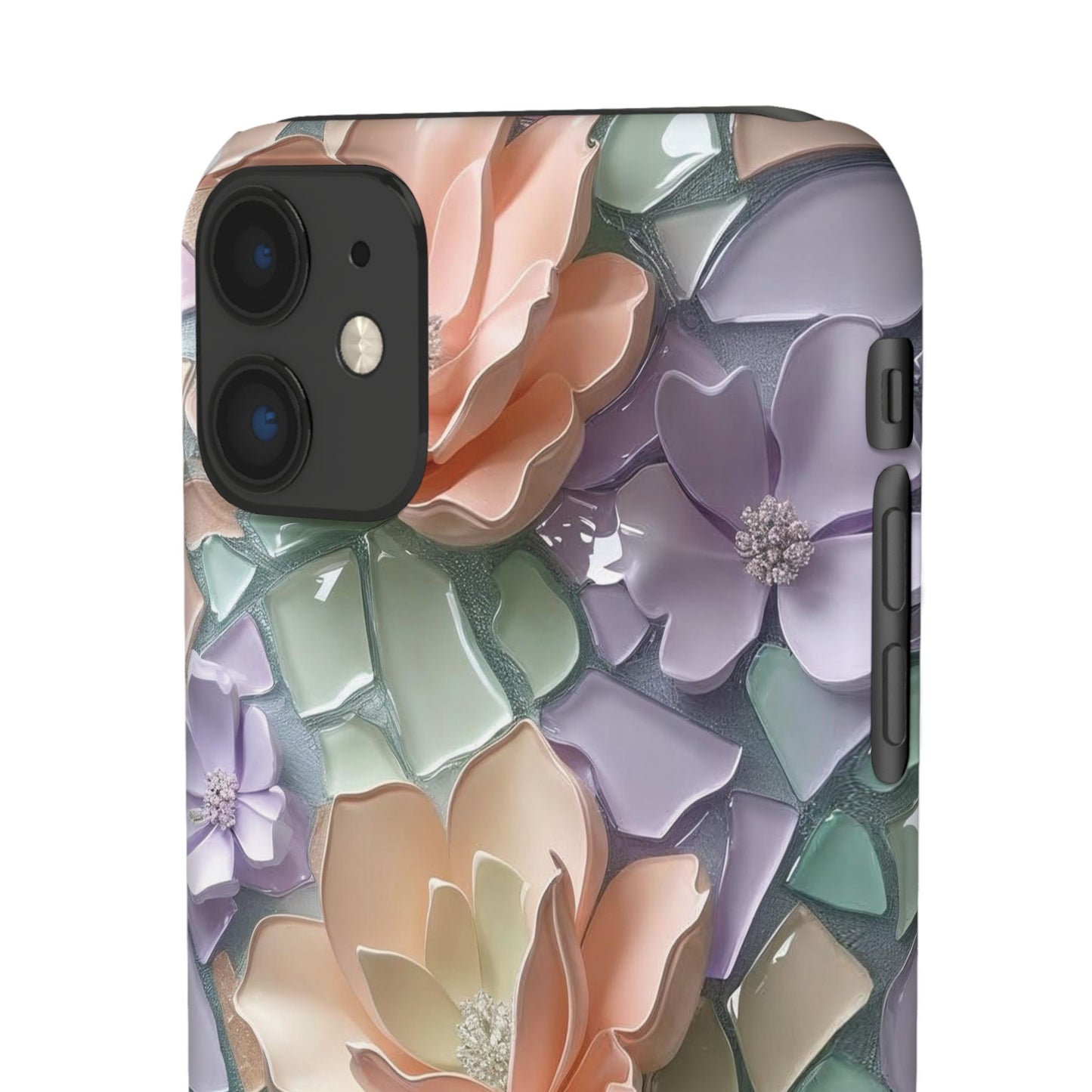 Snap Case Elegante Florale iPhone Handyhülle mit 3D-Effekt