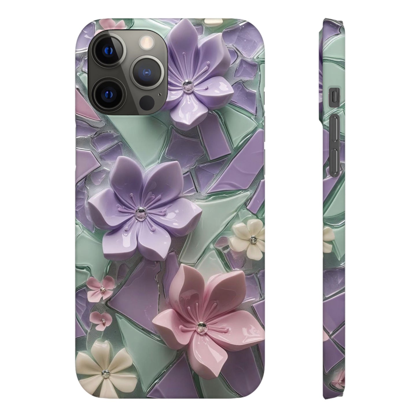 Snap Case Elegante Florale iPhone Handyhülle mit 3D-Effekt
